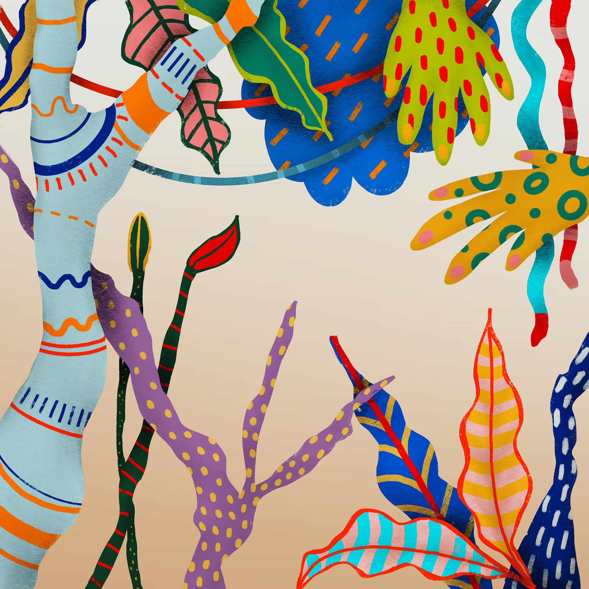Flat illustration for tambourine