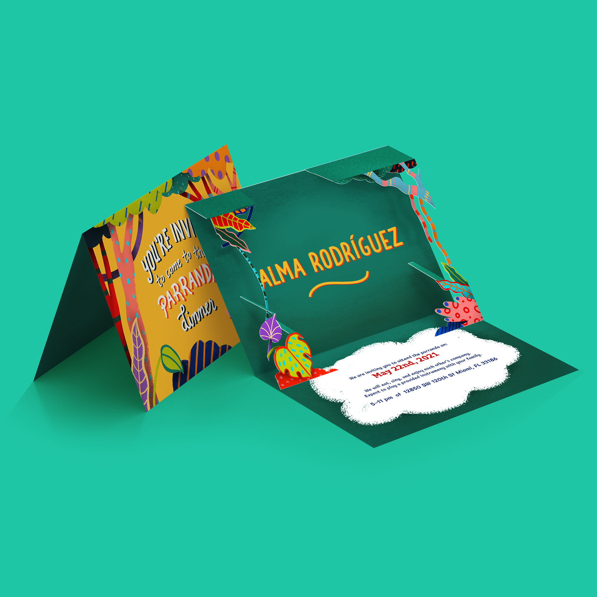 Invitation as pop-up card