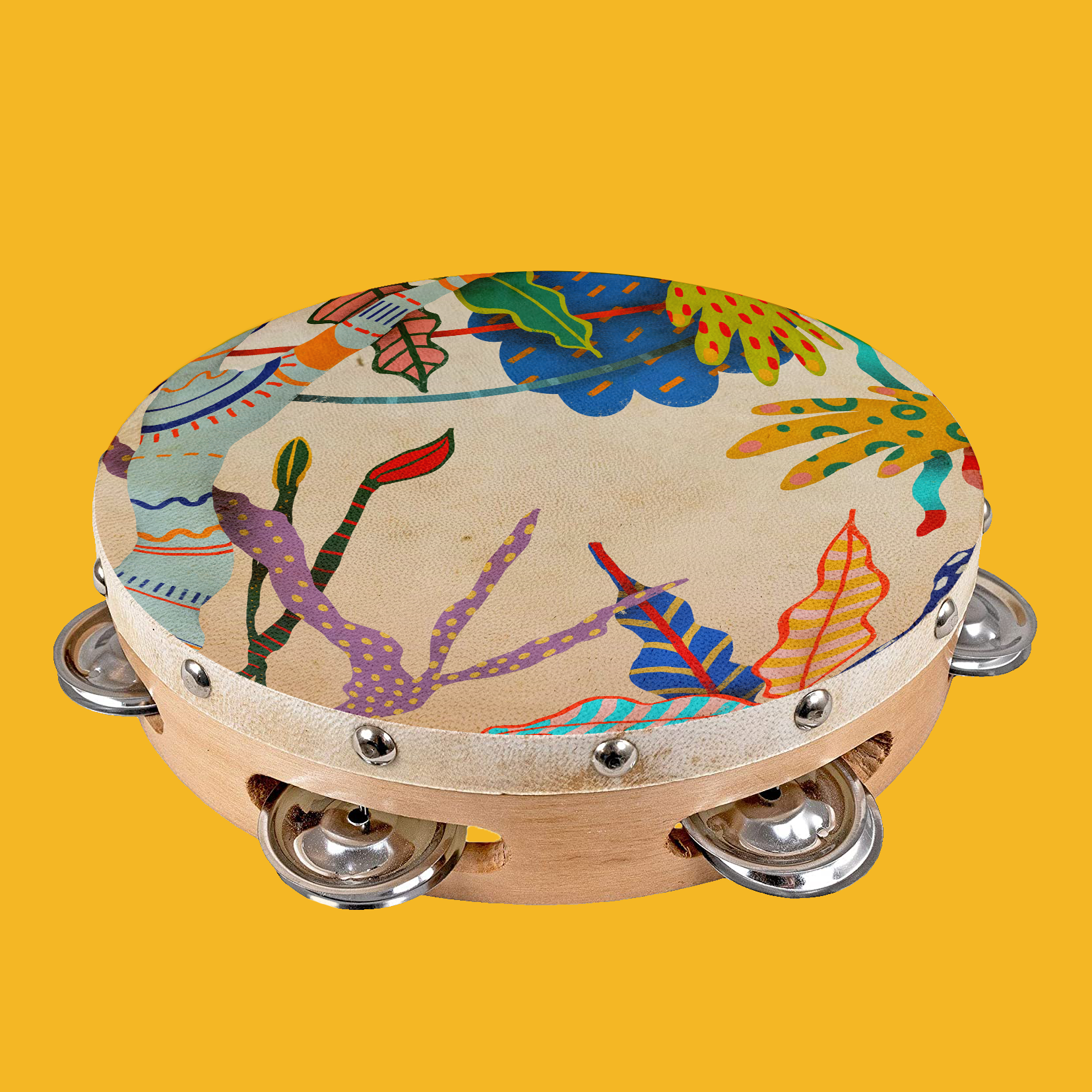Tambourine with design