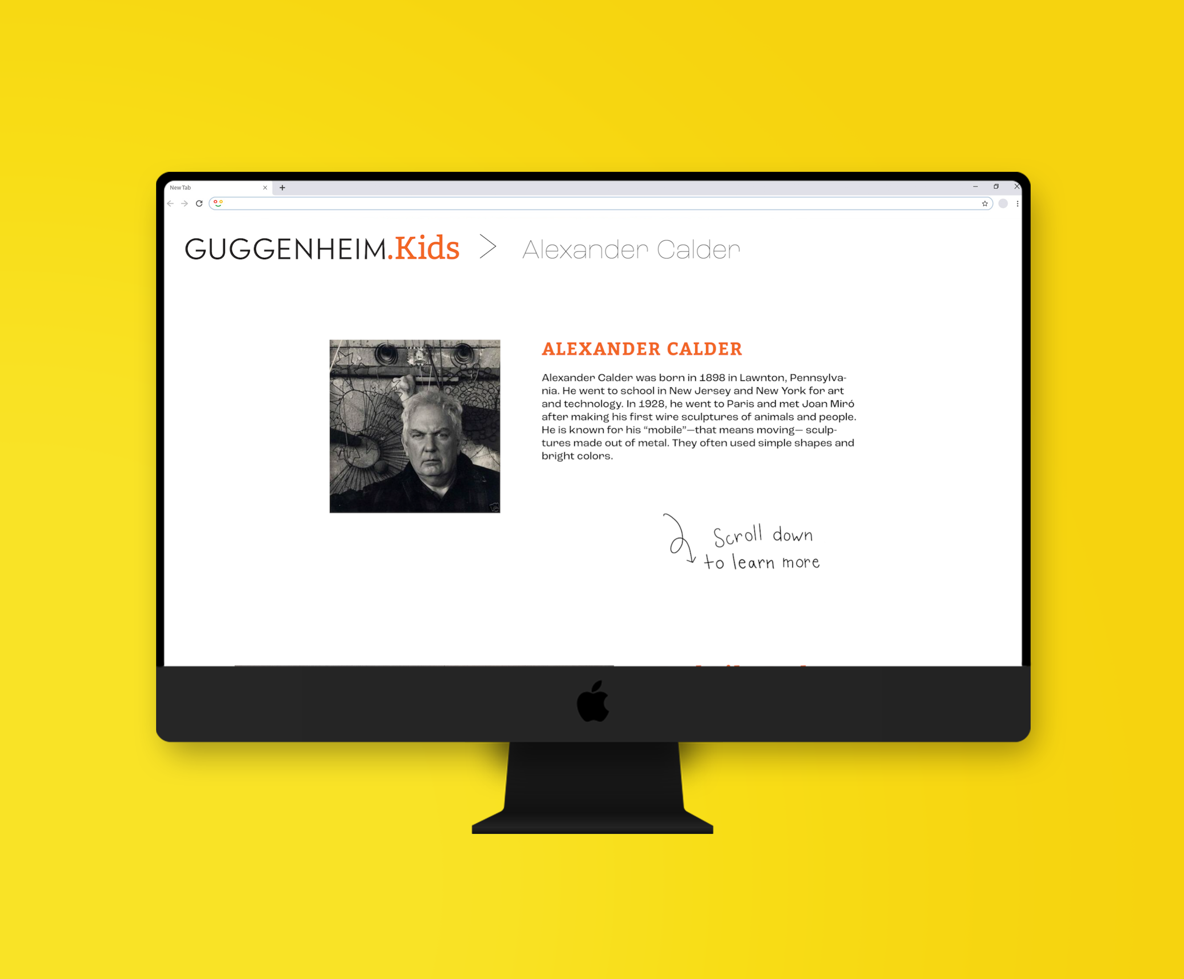 Artist page on desktop