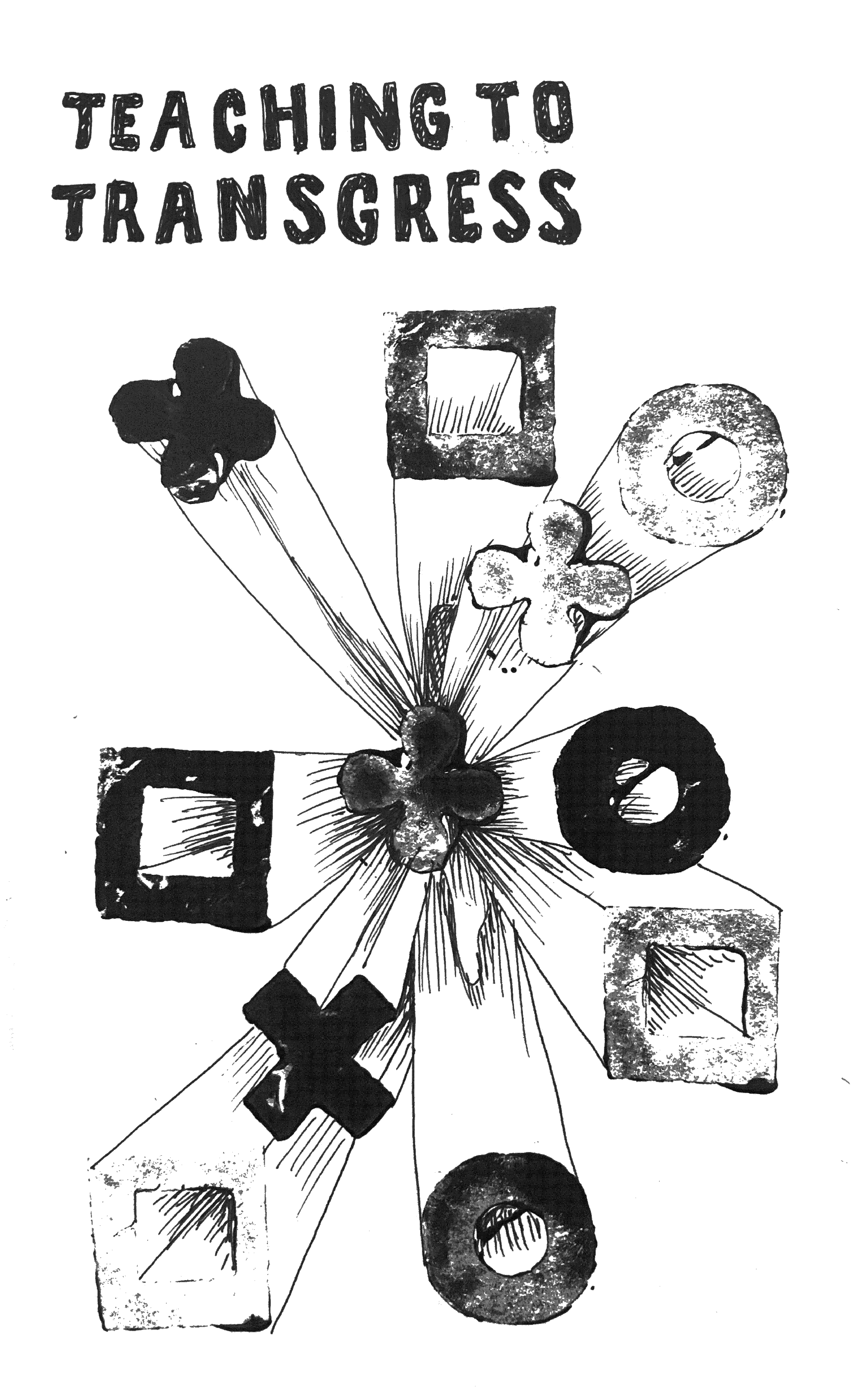 "Teaching to Transgress" black and white design