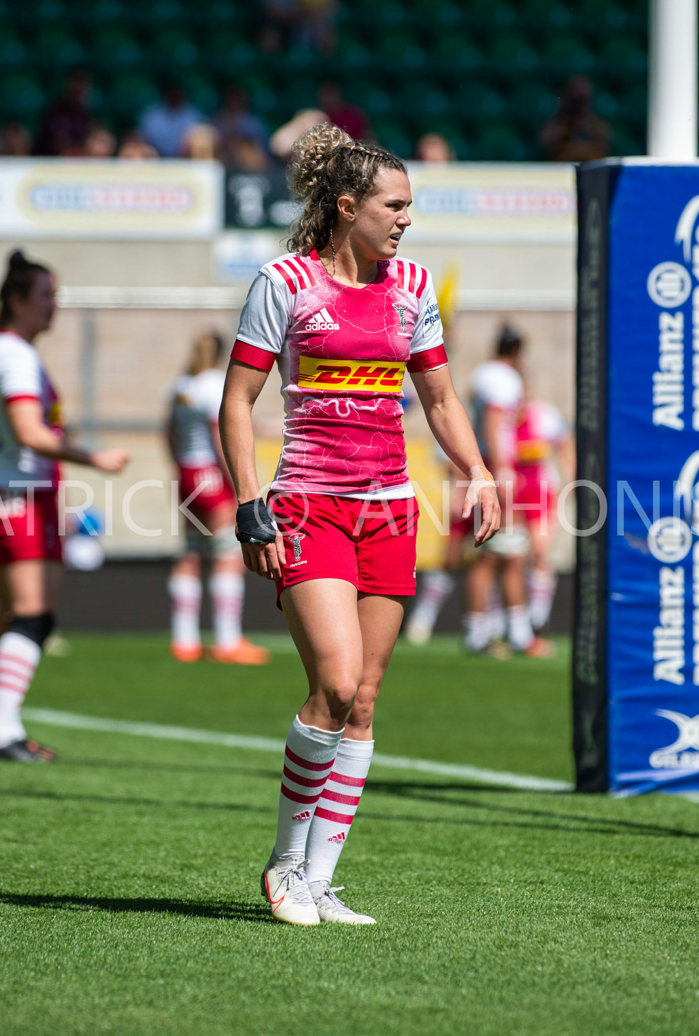 Northampton -14–May-2022. Ellie Kildunne of Harlequins is seen during the  Loughborough Lightning Vs Harlequins Womens match at cinch Stadium Franklin's Gardens Northampton  .