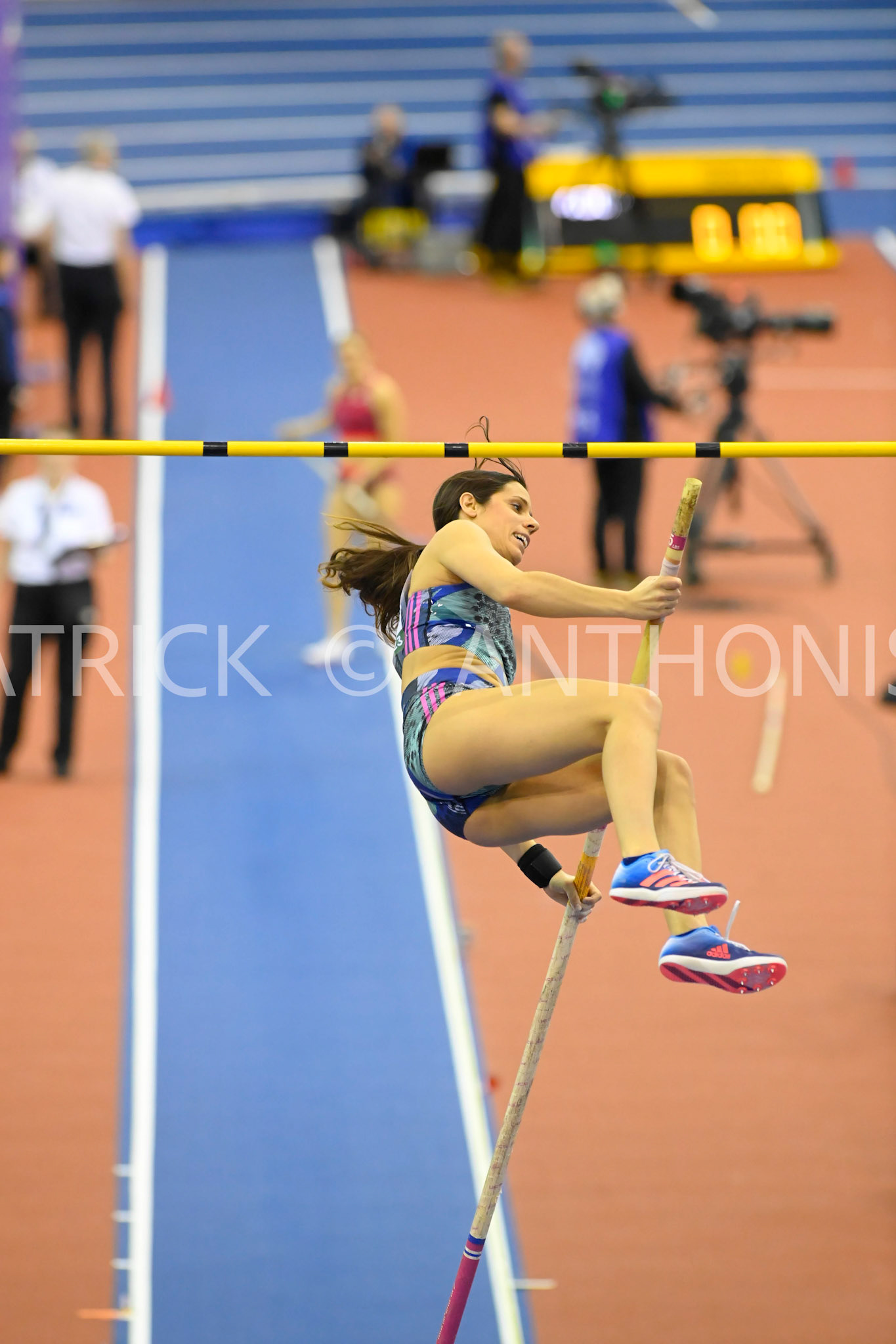 Birmingham, UK, 25 February 2023: STEFANIDI Aikaterini GRE Women's Pole Vault seen at the Birmingham World Indoor Gold Tour Final  Utilita Arena, Birmingham on the 25 February , England