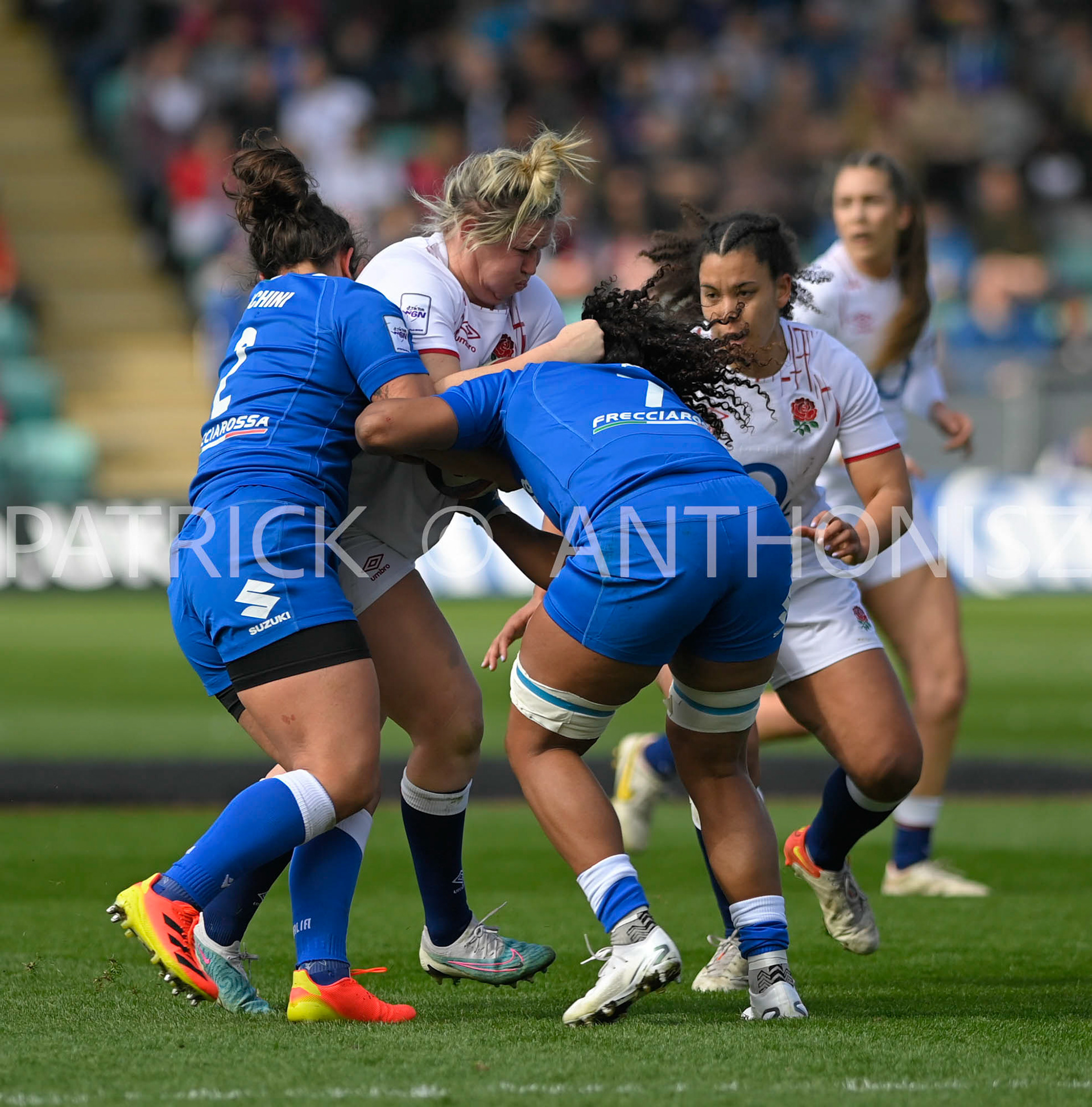 NORTHAMPTON, ENGLAND : Marlie Packer of England  C  during the  TikTok Women’s Six Nations  England Vs Italy at Franklin's Gardens on Sunday  April 2 , 2023 in Northampton, England.