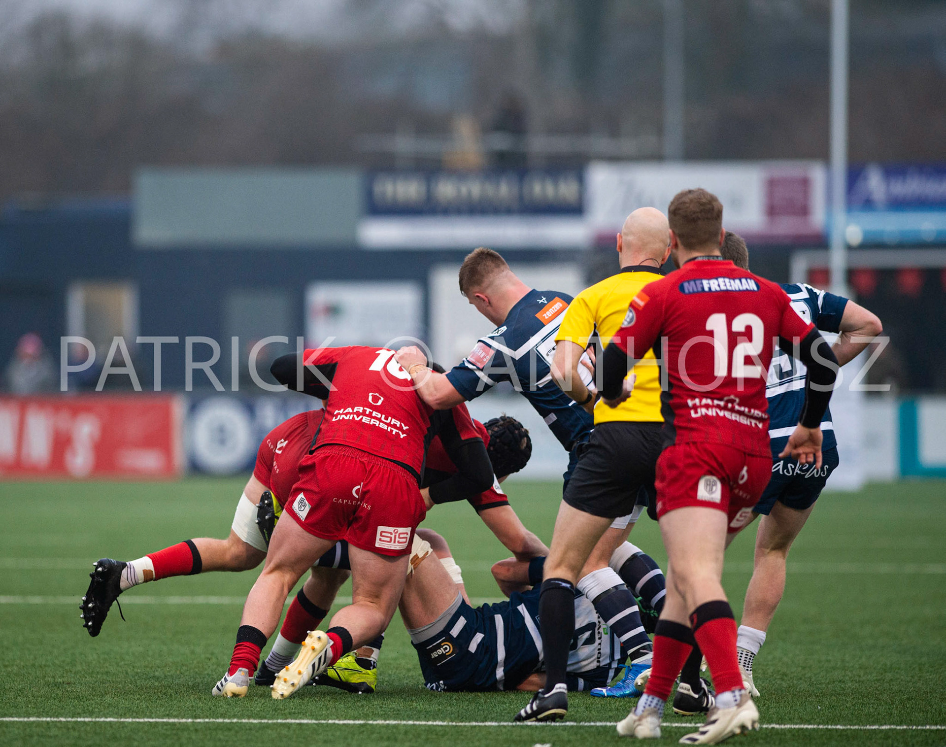 BUTTS PARK ARENA Coventry ,England 15th of January 2022 :  Greene King IPA Championship  match Round 14 between Coventry Rugby Vs Hartpury University  at Butts Park Arena Coventry UK .Final score: Coventry Rugby  34:  33 Hartpury University Rugby .