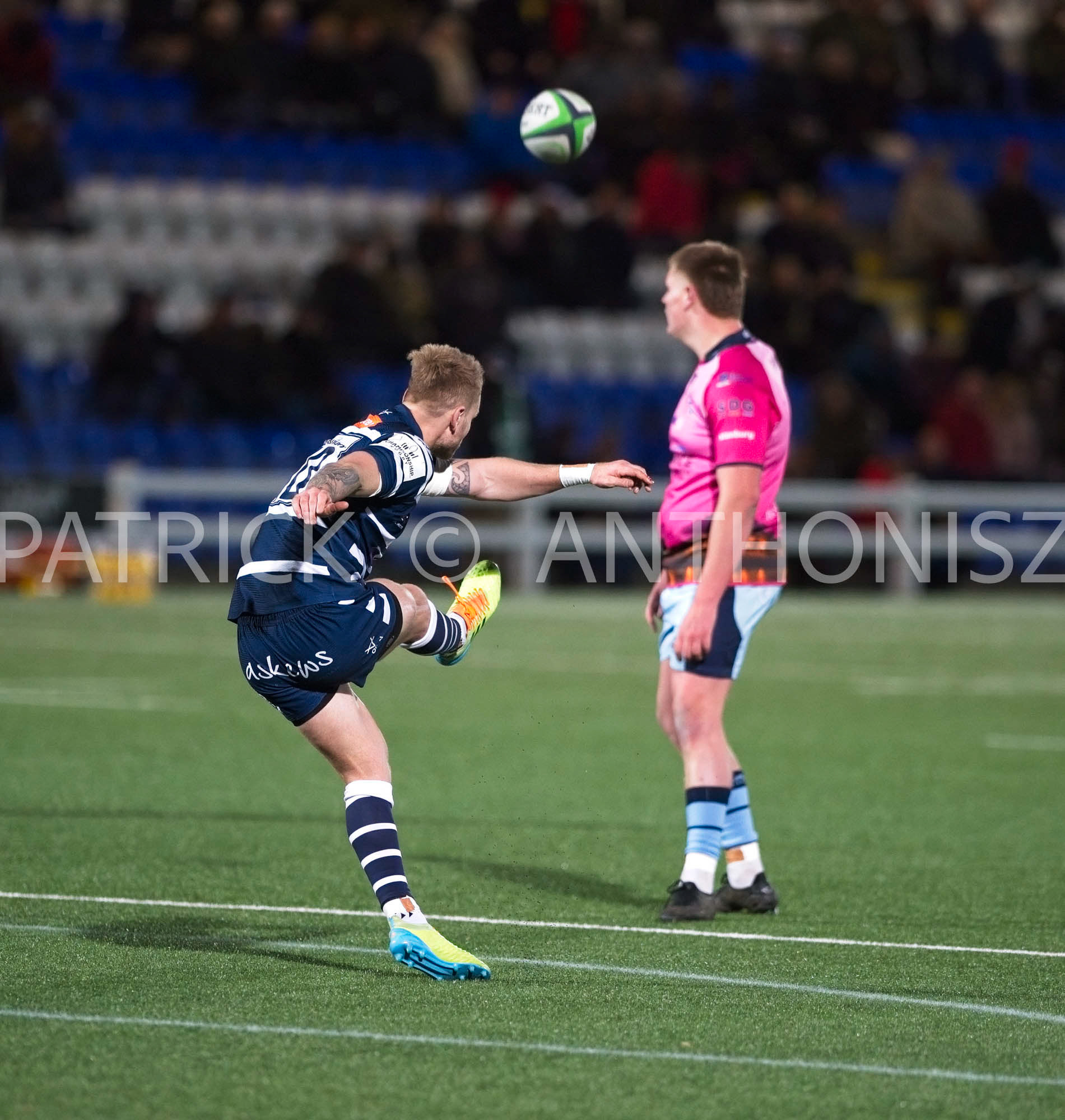 BUTTS PARK ARENA Coventry ,England 4th of December  2021 :  Greene King IPA Championship  match between Coventry Rugby Vs  Bedford Blues Rugby at Butts Park Arena Coventry UK .Final score: Coventry Rugby   :   Bedford Blues Rugby .