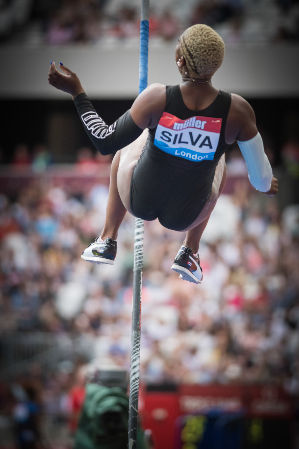 LONDON, ENGLAND - JULY 20: Yarisley Silva of Cuba in action in the Women's Pole Vault  Day One  the Muller Anniversary Games IAAF Diamond League  at the London Stadium July 20, 2019 in London,
