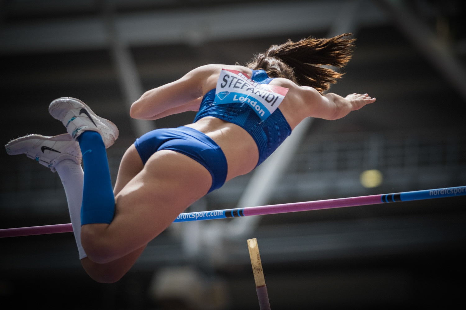 LONDON, ENGLAND - JULY 20:  Ekaterini Stefanidi of Greece  in action during the Women's Pole Vault  Day One the Muller Anniversary Games IAAF Diamond League  at the London Stadium on July 20, 2019 in London, England