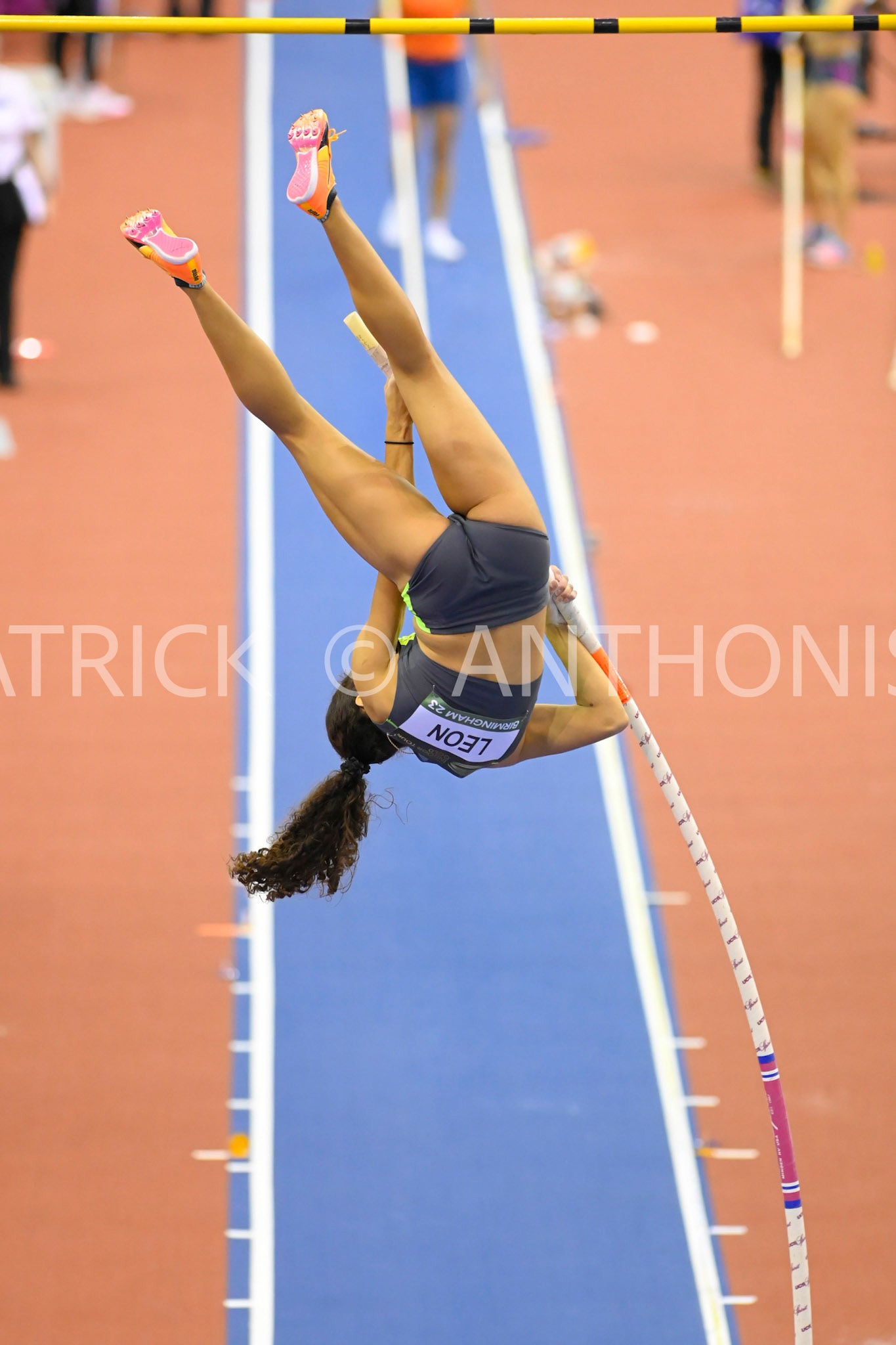 Birmingham, UK, 25 February 2023: LEON Gabriela USA Women's Pole Vault seen at the Birmingham World Indoor Gold Tour Final  Utilita Arena, Birmingham on the 25 February , England