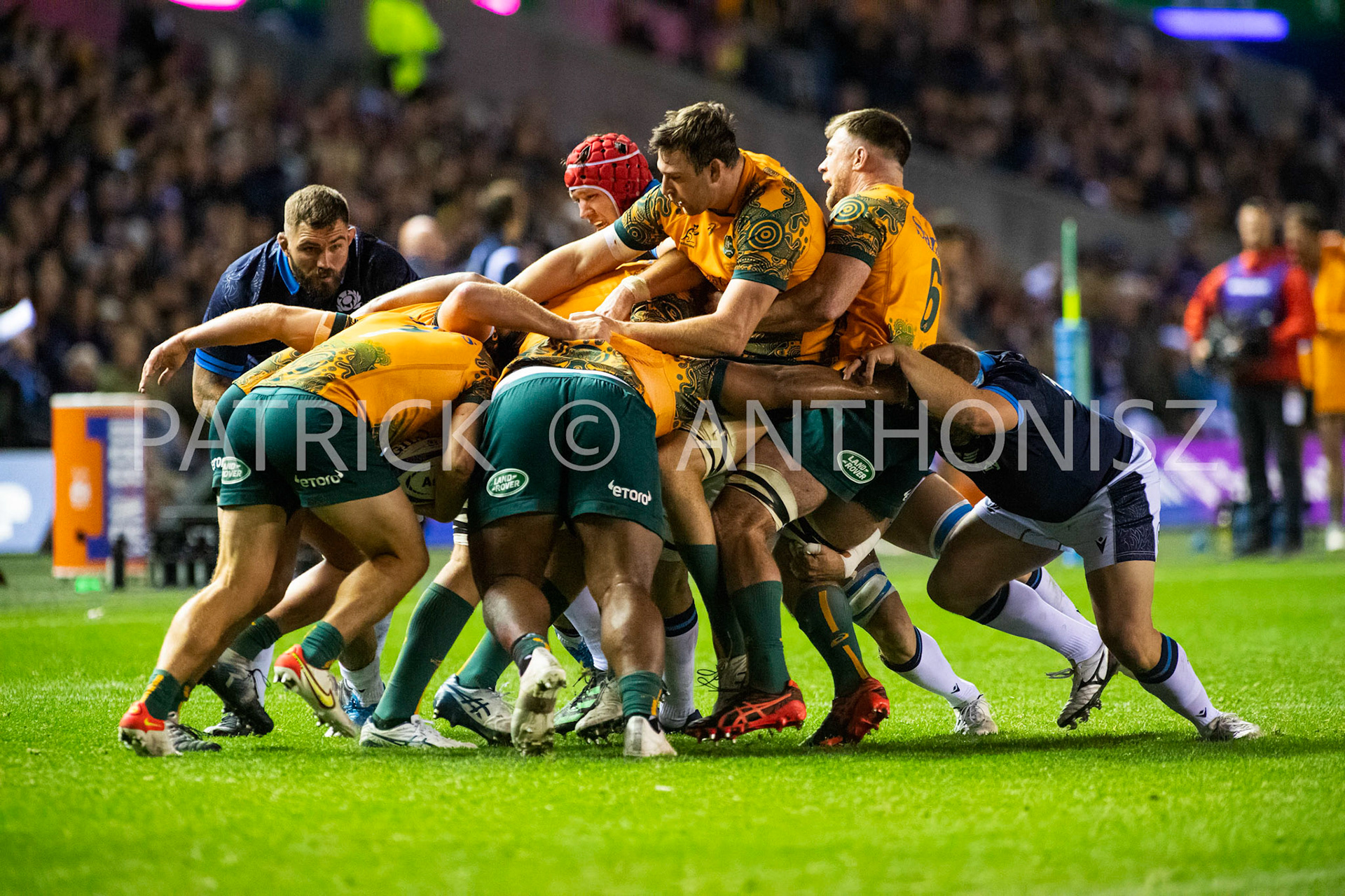 Scotland  October 29th : Match action  during the Rugby Union Autumn Internationals match between Australia Vs Scotland at BT Murrayfield Stadium Scotland 29th October 2022 Australia 16: Scotland  15
