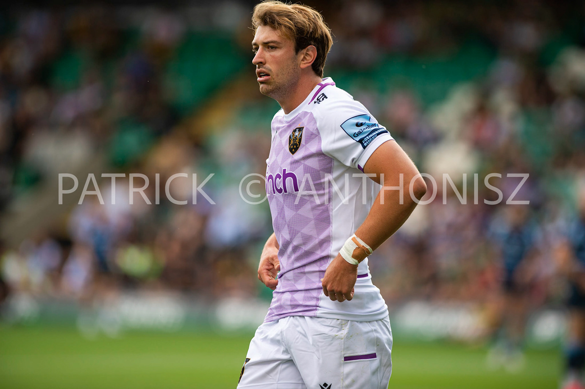 NORTHAMPTON, ENGLAND - August 27 : 2022  James Ramm is seen at the match between Northampton Saints and Bedford Blues   at Franklin's Gardens on August 27  2022 in Northampton, England.