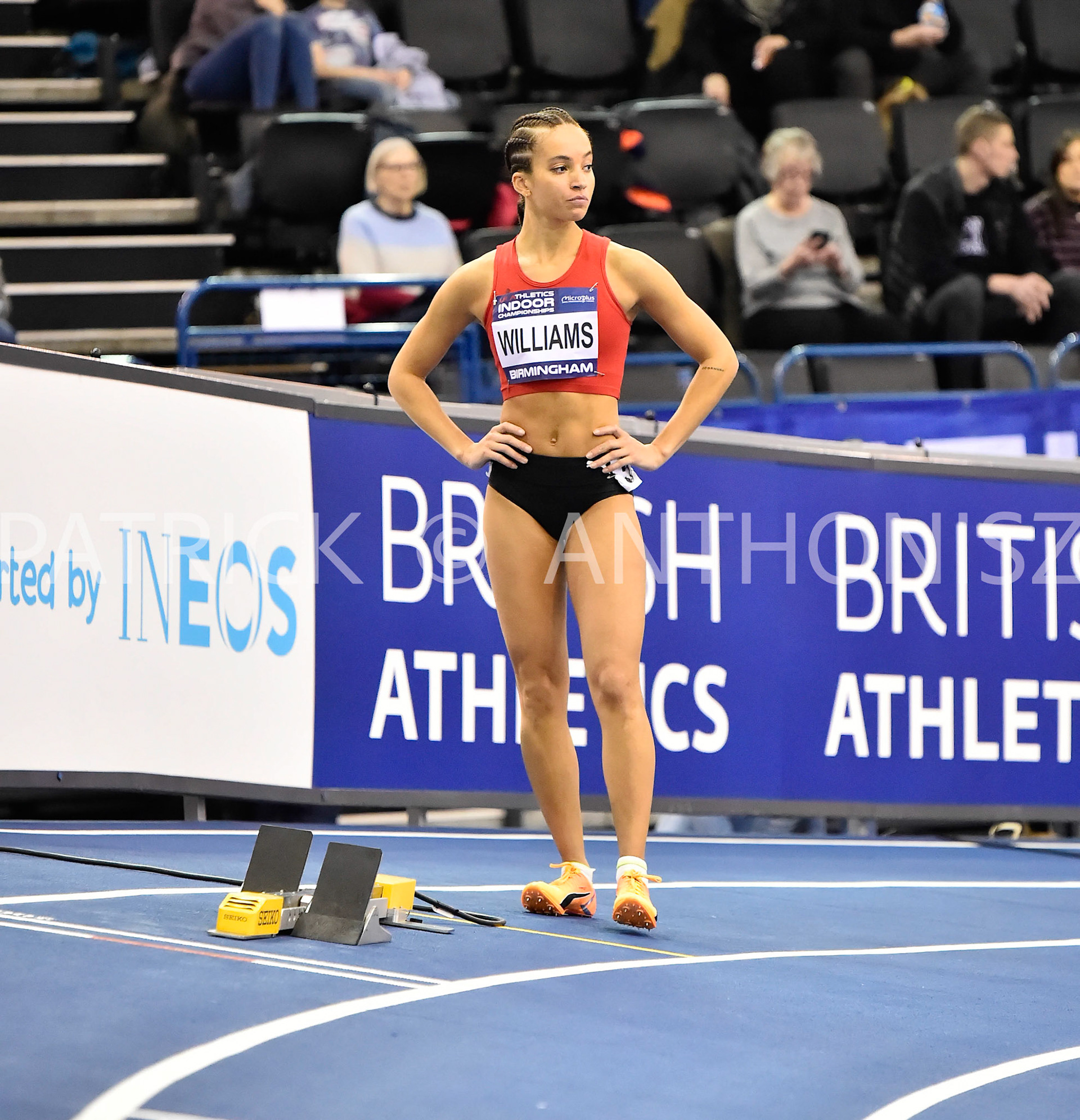 BIRMINGHAM, ENGLAND - FEBRUARY 19: Hannah Williams during day 2 of the UK Athletics Indoor Championships at the Utilita Arena, Birmingham , England