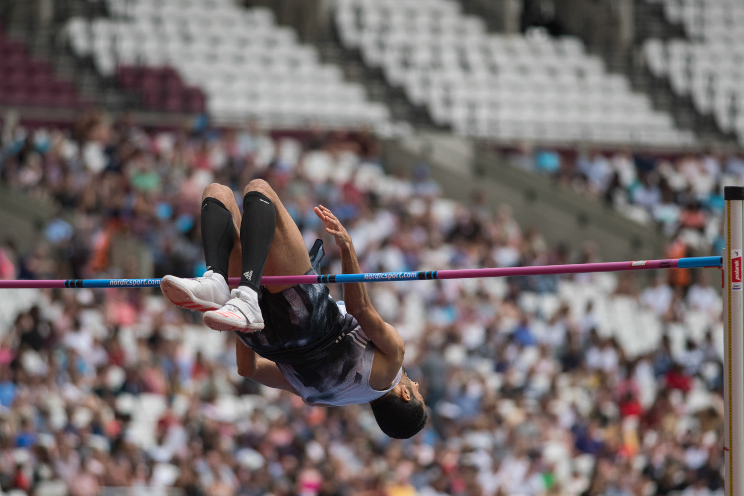 LONDON, ENGLAND - JULY 21: Majd Eddin Ghazal of Syria competes in the Men's High Jump during Day Two at the Muller Anniversary Games IAAF Diamond League at the London Stadium on July 21, 2019 in London, England.