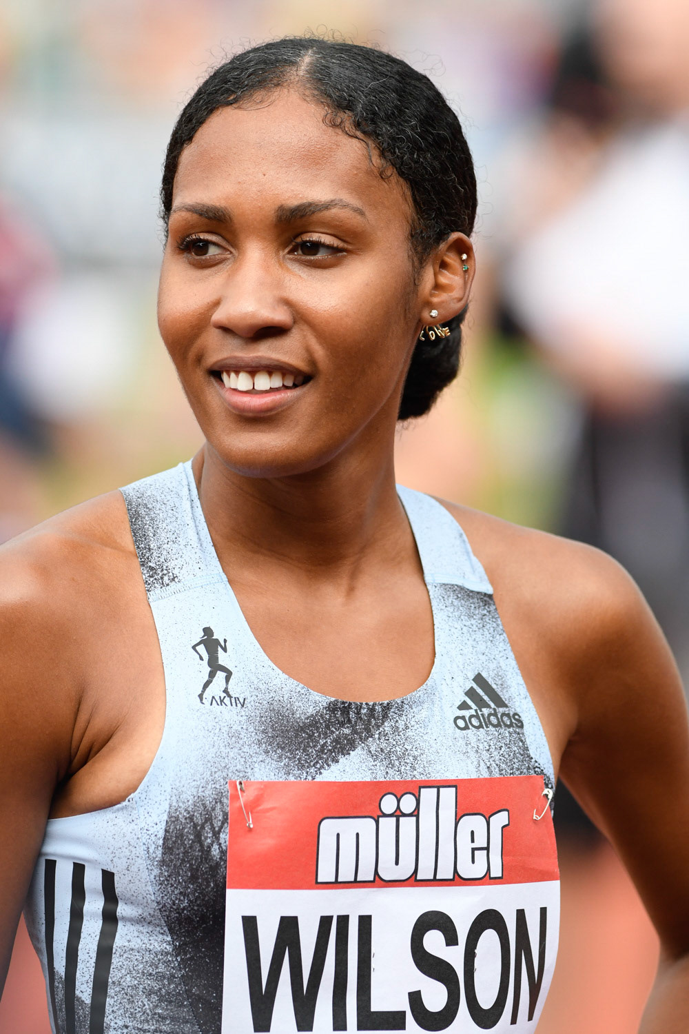 BIRMINGHAM, ENGLAND - AUGUST 18: Ajee Wilson (USA). winning the 800m during the Muller Birmingham Grand Prix & IAAF Diamond League event at Alexander Stadium on August 18, 2019 in Birmingham