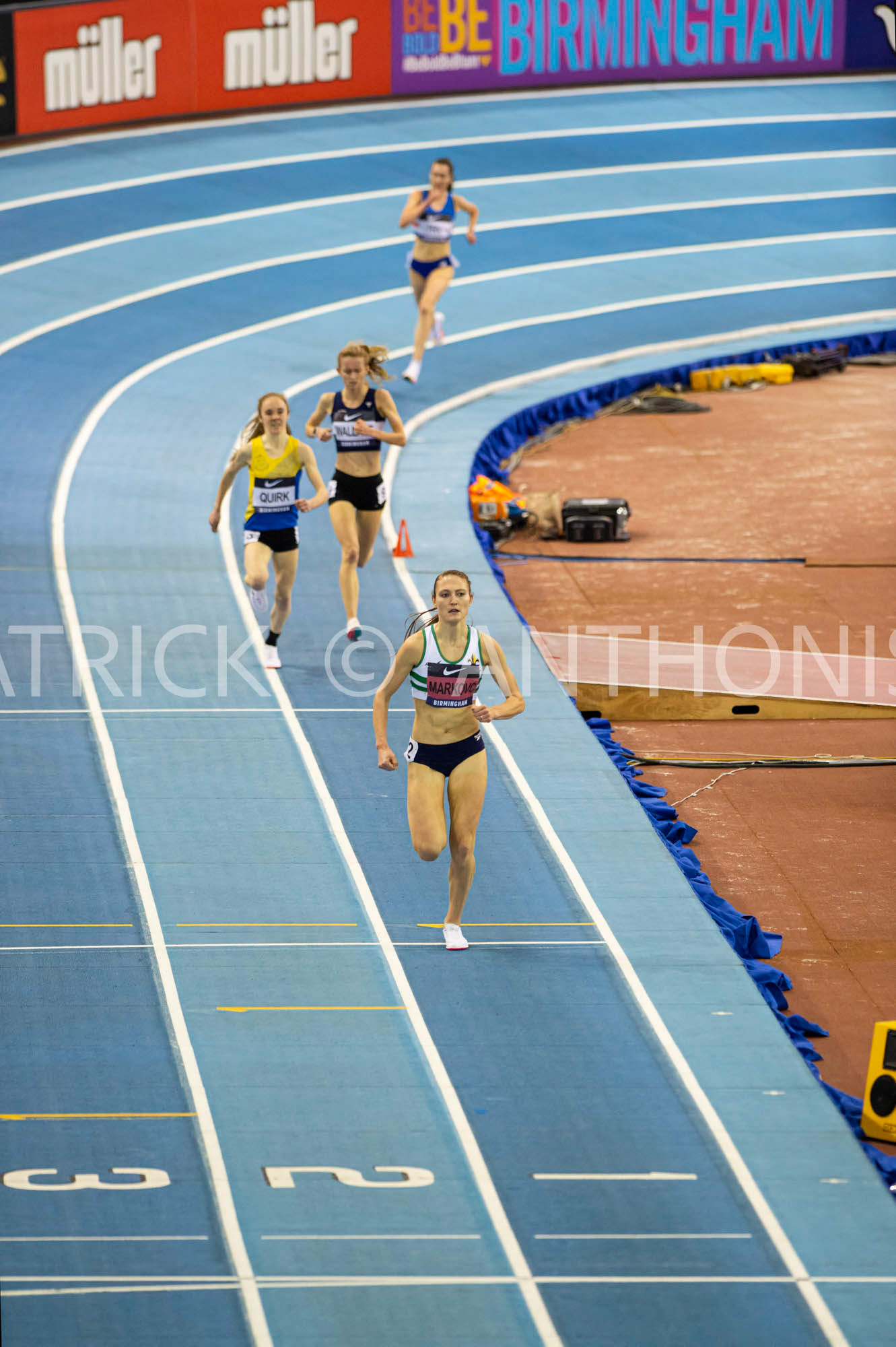 Saturday 27 February 2022:  Amy Eloise Markovc - Winning the 3000 Meters race in 9:04.26 at the UK Athletics Indoor Championships and World Trials in Birmingham at the Utilita Arena Birmingham Day 2