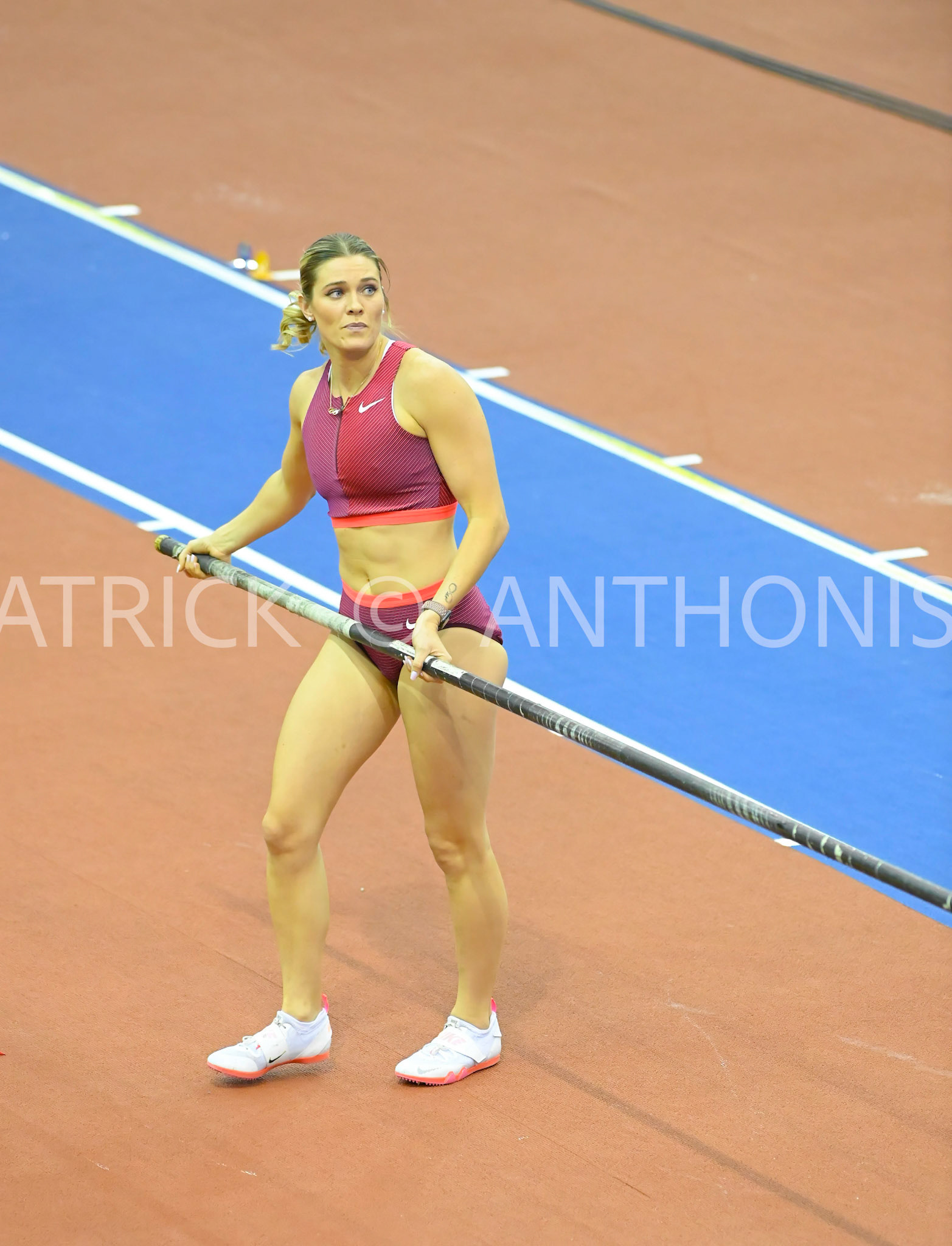 Birmingham, UK, 25 February 2023: NEWMAN Alysha CAN wins the Women's Pole Vault  at  4.78m  Birmingham World Indoor Gold Tour Final  Utilita Arena, Birmingham on the 25 February , England