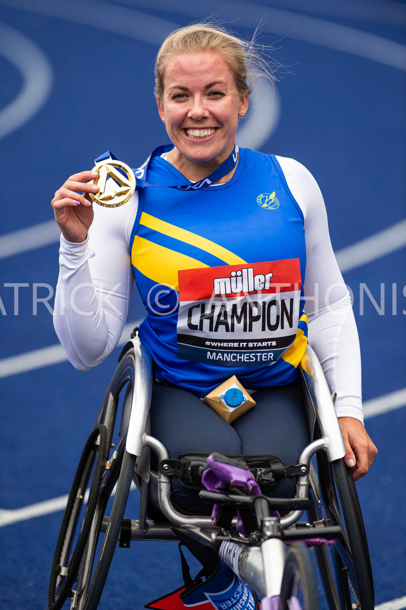 26-6-2022: Day 3 Women's 400 m Weelchair - Final  COCKROFT Hannah LEEDS CITY AC winning in 58.79 Muller UK Athletics Championships MANCHESTER REGIONAL ARENA – MANCHESTER