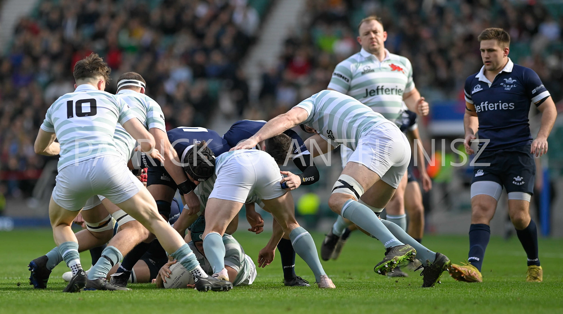 LONDON, ENGLAND March 25: Oxford University and Cambridge University in action during the  Oxford University vs Cambridge University Men's Varsity match at Twickenham Stadium on Saturday March 25-2023 in London, England.