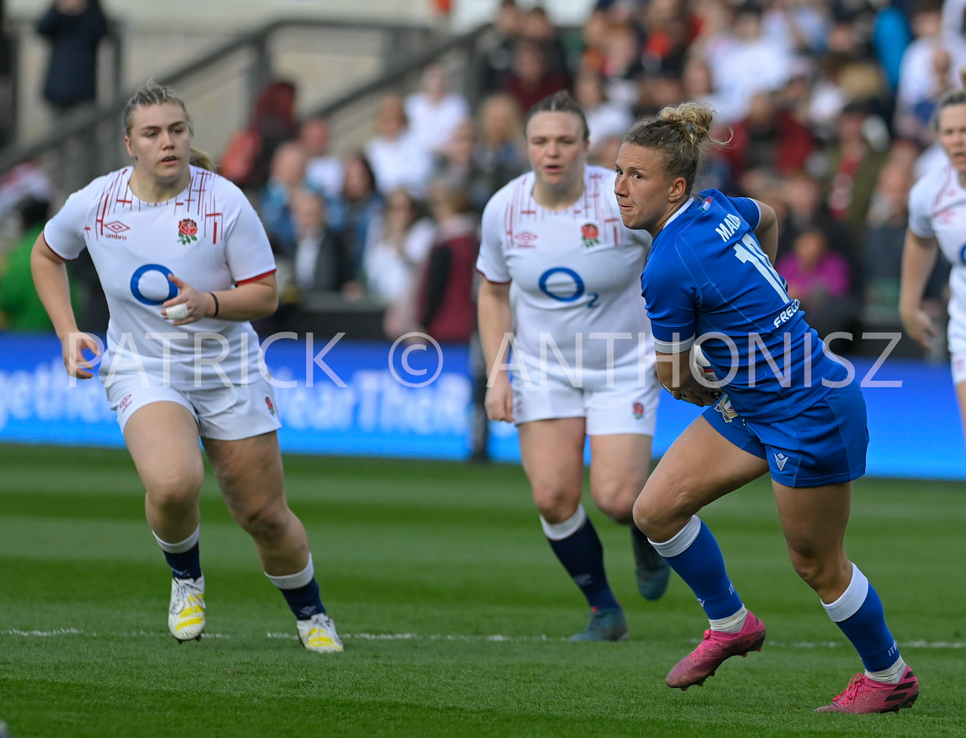 NORTHAMPTON, ENGLAND : Veronica Madia of ITALY during the  TikTok Women’s Six Nations  England Vs Italy at Franklin's Gardens on Sunday  April 2 , 2023 in Northampton, England.