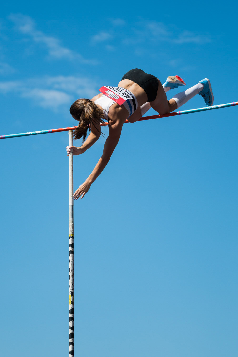 Birmingham, UK. 25th Aug, 2019.Courtney MACGUIRE   of  EDINBURGH AC   in action during  the  womens  Pole Vault at  the Muller British Athletics Championships  Alexander Stadium, Birmingham, England