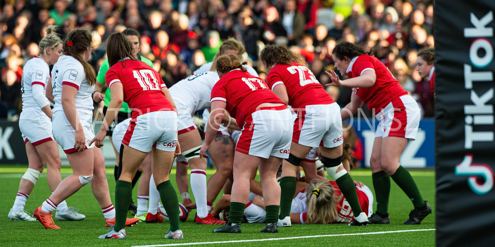England Vs Wales Six Nations Gloucester 9 April 2022. TikTok Women's Six Nations Rugby Championship match, England Red Roses Vs Wales  Rugby at the Kingsholm  Stadium Gloucester
