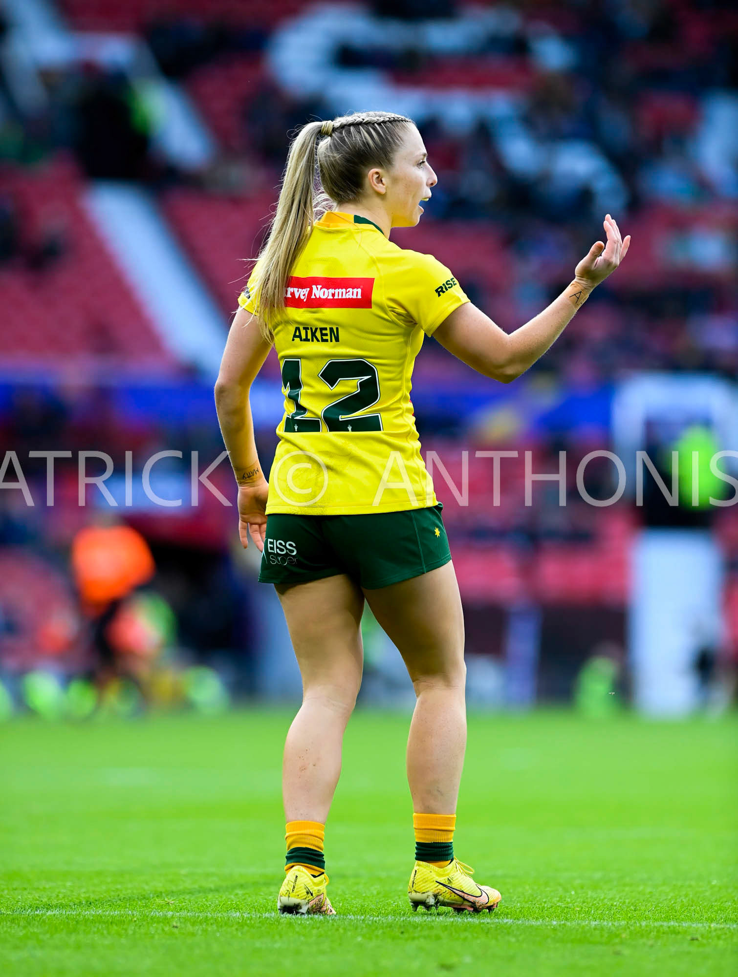 Manchester   ENGLAND - NOVEMBER 19. Tarryn Aiken of Australia seen during  the Rugby league World Cup Womens Final  between Australia and New Zealand  at the Old Trafford   on November 19 - 2022 in Manchester England.