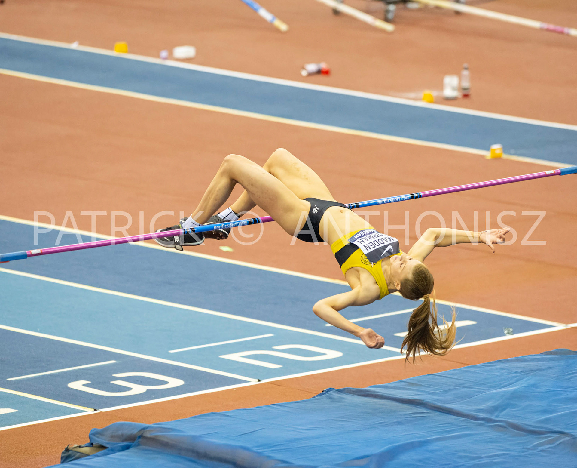 Saturday 27 February 2022: Emily Madden- Forman seen at  womens the High Jump Finals at the UK Athletics Indoor Championships and World Trials  Birmingham at the Utilita Arena Birmingham Day 2