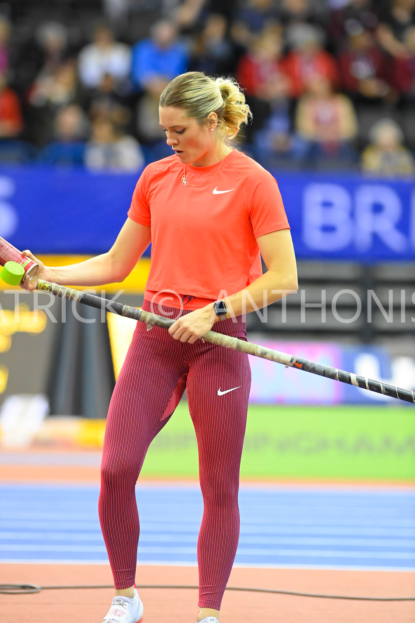 Birmingham, UK, 25 February 2023: NEWMAN Alysha CAN wins the Women's Pole Vault  at  4.78m  Birmingham World Indoor Gold Tour Final  Utilita Arena, Birmingham on the 25 February , England