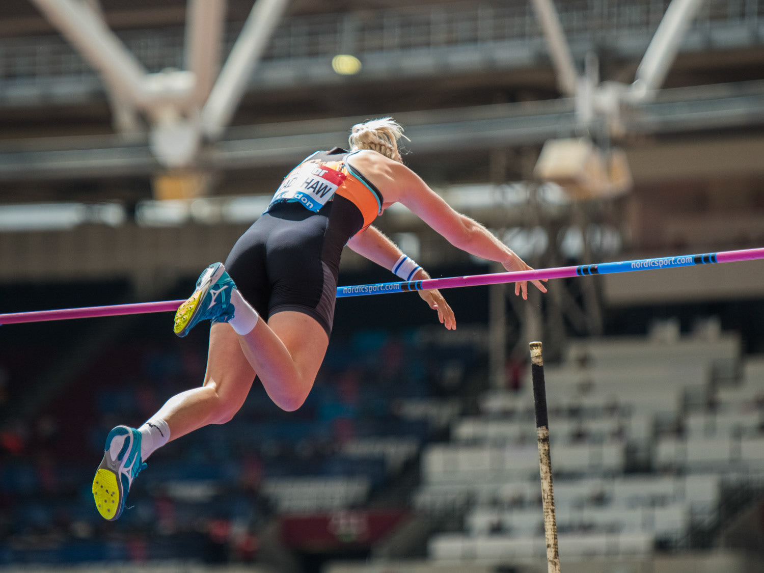 LONDON, ENGLAND - JULY 20: Holly Bradshaw of Great Britain in action during the Women's Pole Vault  Day One of the Muller Anniversary Games IAAF Diamond League  at the London Stadium on July 20, 2019 in London, England