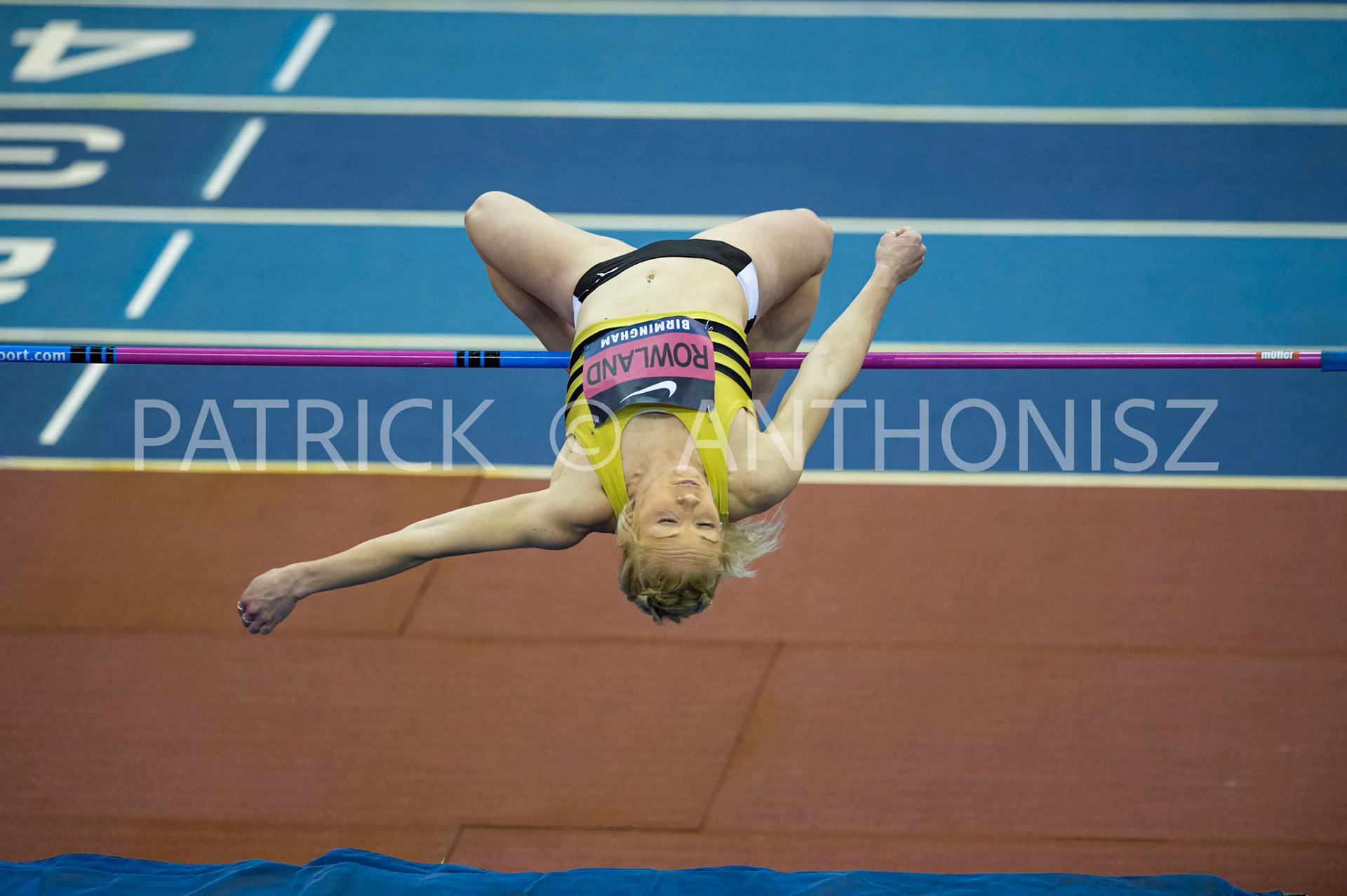 Saturday 27 February 2022 :  Jo Rowland of Crawley  A C in the Womens High Jump Pentathion at the UK Athletics Indoor Championships and World Trials  Birmingham at the Utilita Arena Birmingham Day 2