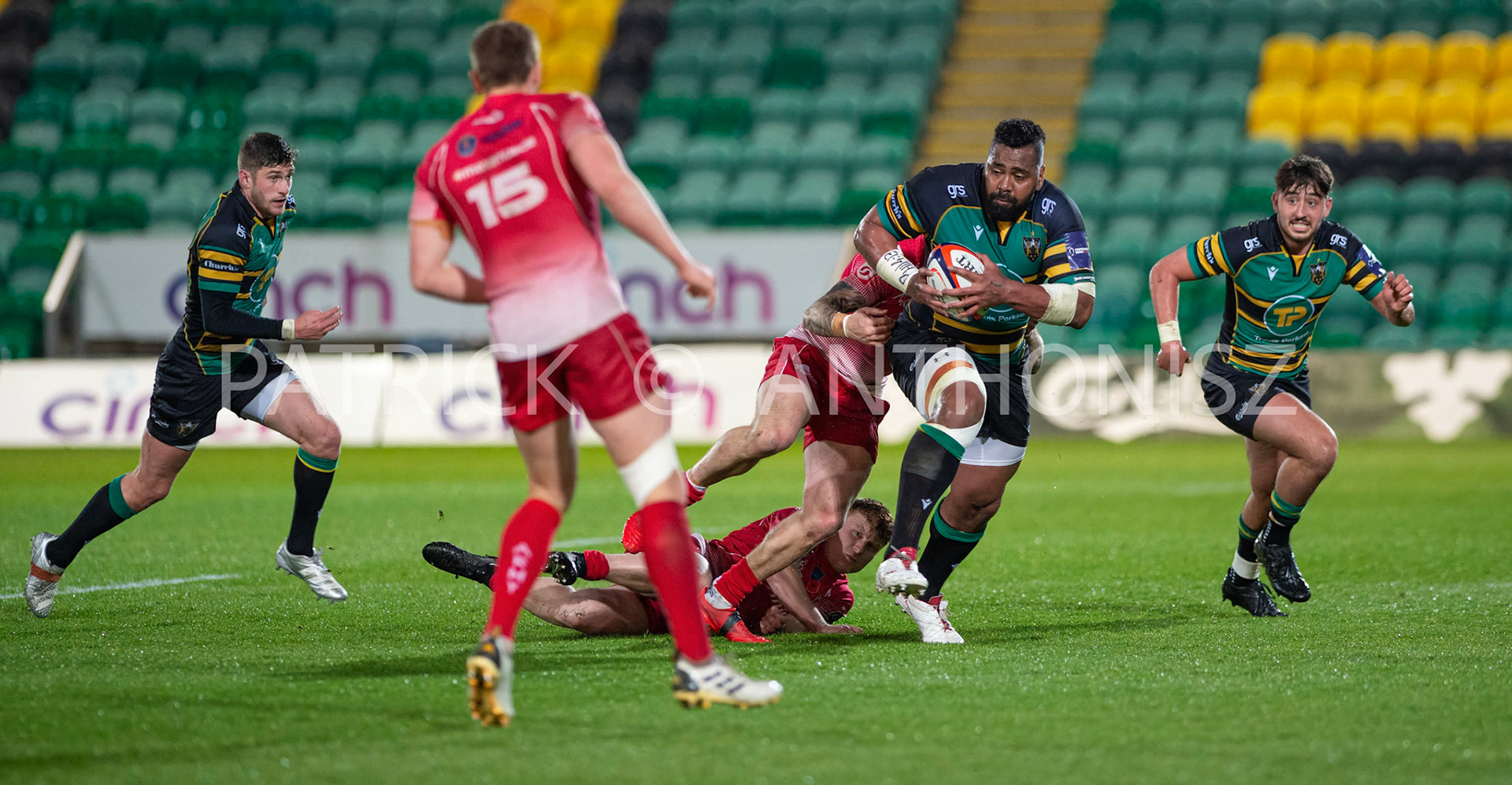 Northampton Saints Vs The British Army Northampton -13-April-2022.  Northampton Saints Vs The British Army at cinch Stadium Franklin's Gardens .