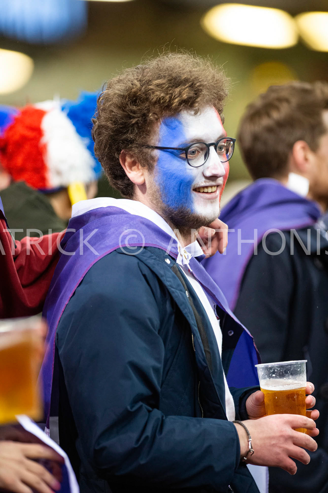 Wales v France  Guinness Six NationsCARDIFF, WALES 2022- March 11:  French  fans at the Wales and France game at Principality Stadium on March 11/2022  in Cardiff, Wales.