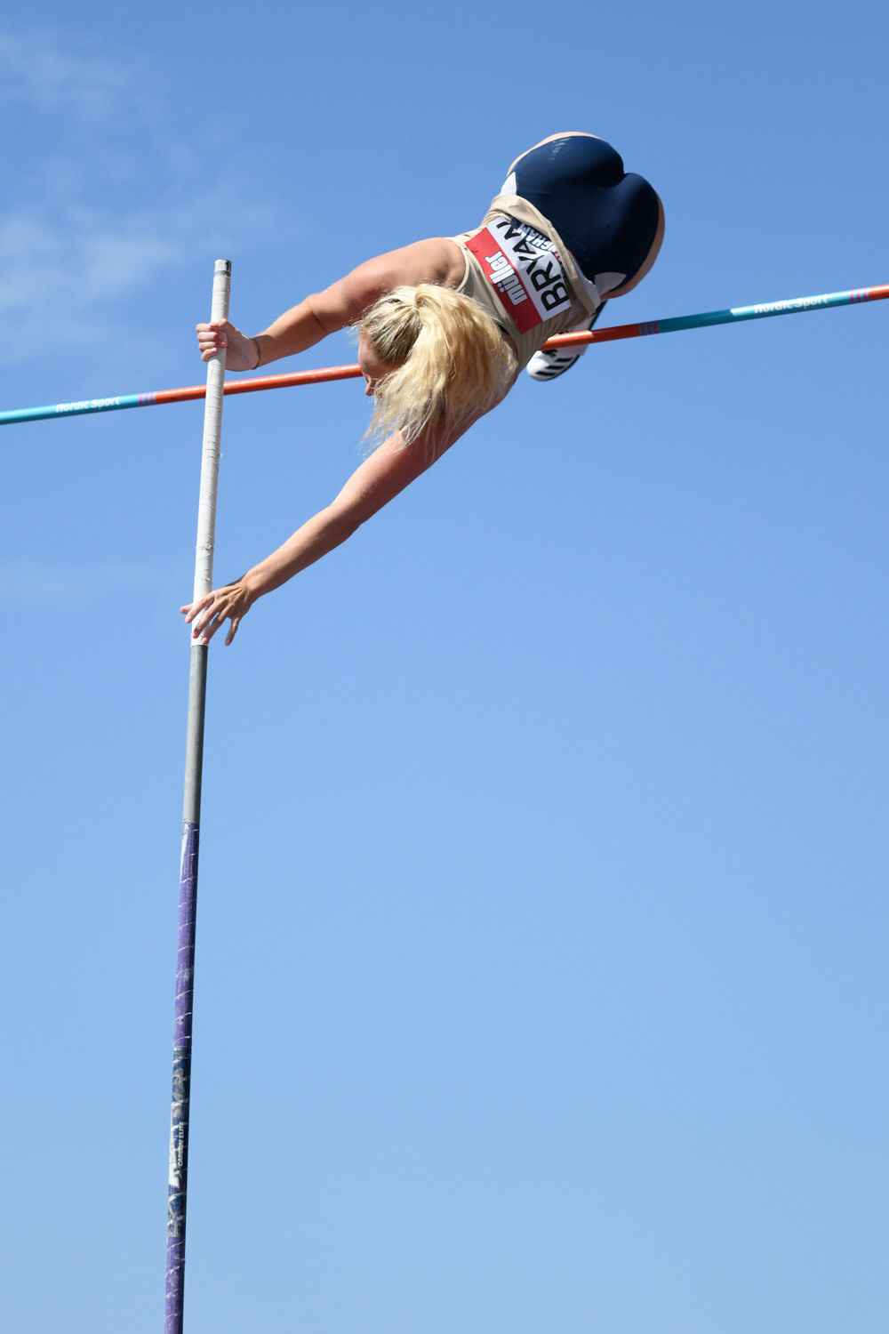 Birmingham, UK. 25th August, 2019.Lucy  BRYAN  of  BRISTOL &  WEST  in action during  the  womens  Pole Vault at  the Muller British Athletics Championships  Alexander Stadium, birmingham, England