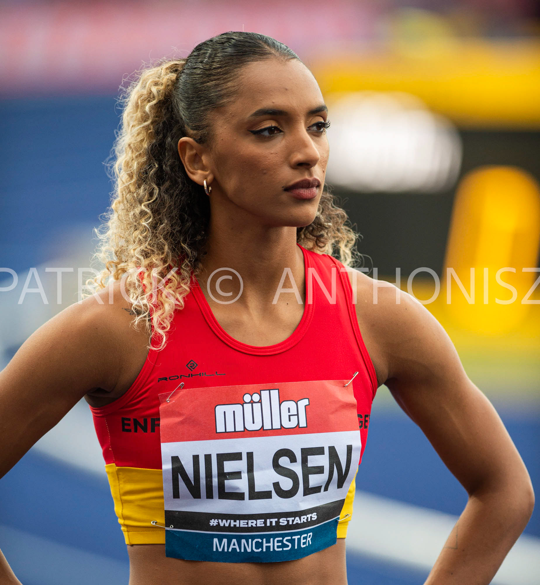 24-6-2022: LEVIAL NIELSEN during the 400 M Heat 2 at the  Muller UK Athletics Championships MANCHESTER REGIONAL ARENA – MANCHESTER