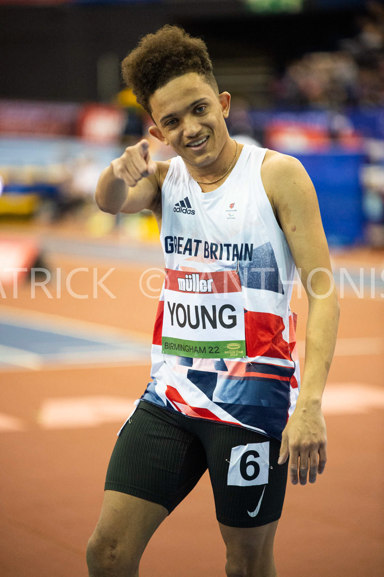 Saturday 19 February : THOMAS YOUNG GBR reacts after competing in the in the Müller Indoor Grand Prix Birmingham  at the Utilita Arena Birmingham