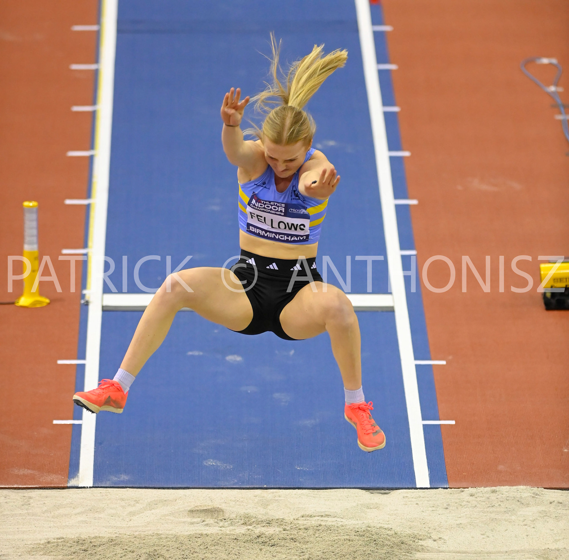 BIRMINGHAM, ENGLAND - FEBRUARY 19: Lucy FELLOWS  during  the Long Jump at the UK Athletics Indoor Championships day 2  at the Utilita Arena, Birmingham , England