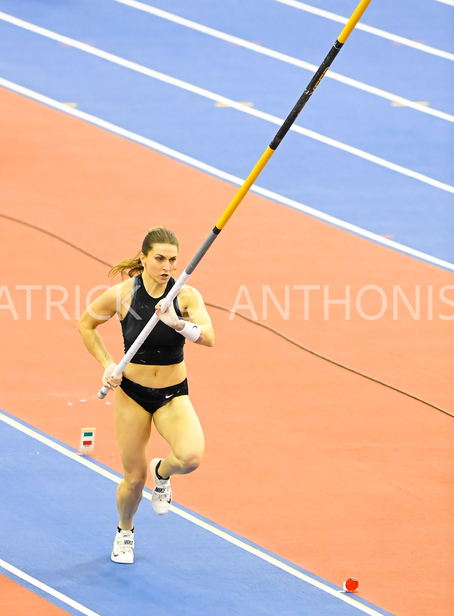 Birmingham, UK, 25 February 2023: WILLIAMS Bridget USA competes in the  Women's Pole Vault 4.51m in Birmingham World Indoor Gold Tour Final  Utilita Arena, Birmingham on the 25 February , England