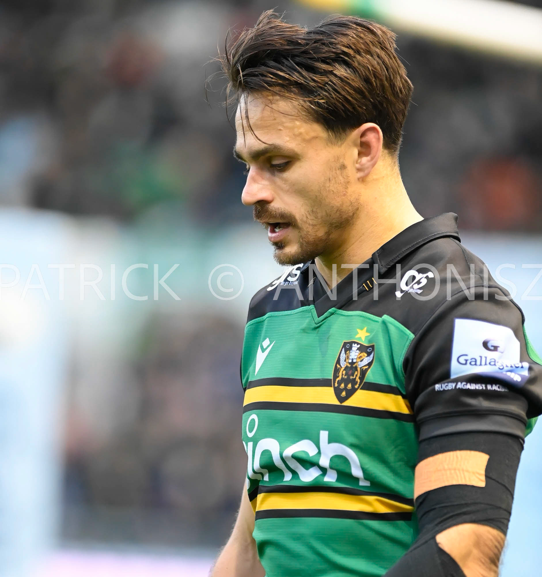 NORTHAMPTON, ENGLAND- Nov -26 - 2022 : Tom Collins  of Northampton Saints  during the match between Northampton Saints and The Barbarians F C at Franklin's Gardens on November 26, 2022 in Northampton, England