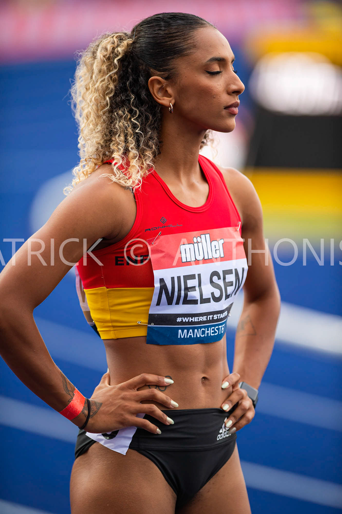 24-6-2022: LEVIAL NIELSEN during the 400 M Heat 2 at the  Muller UK Athletics Championships MANCHESTER REGIONAL ARENA – MANCHESTER