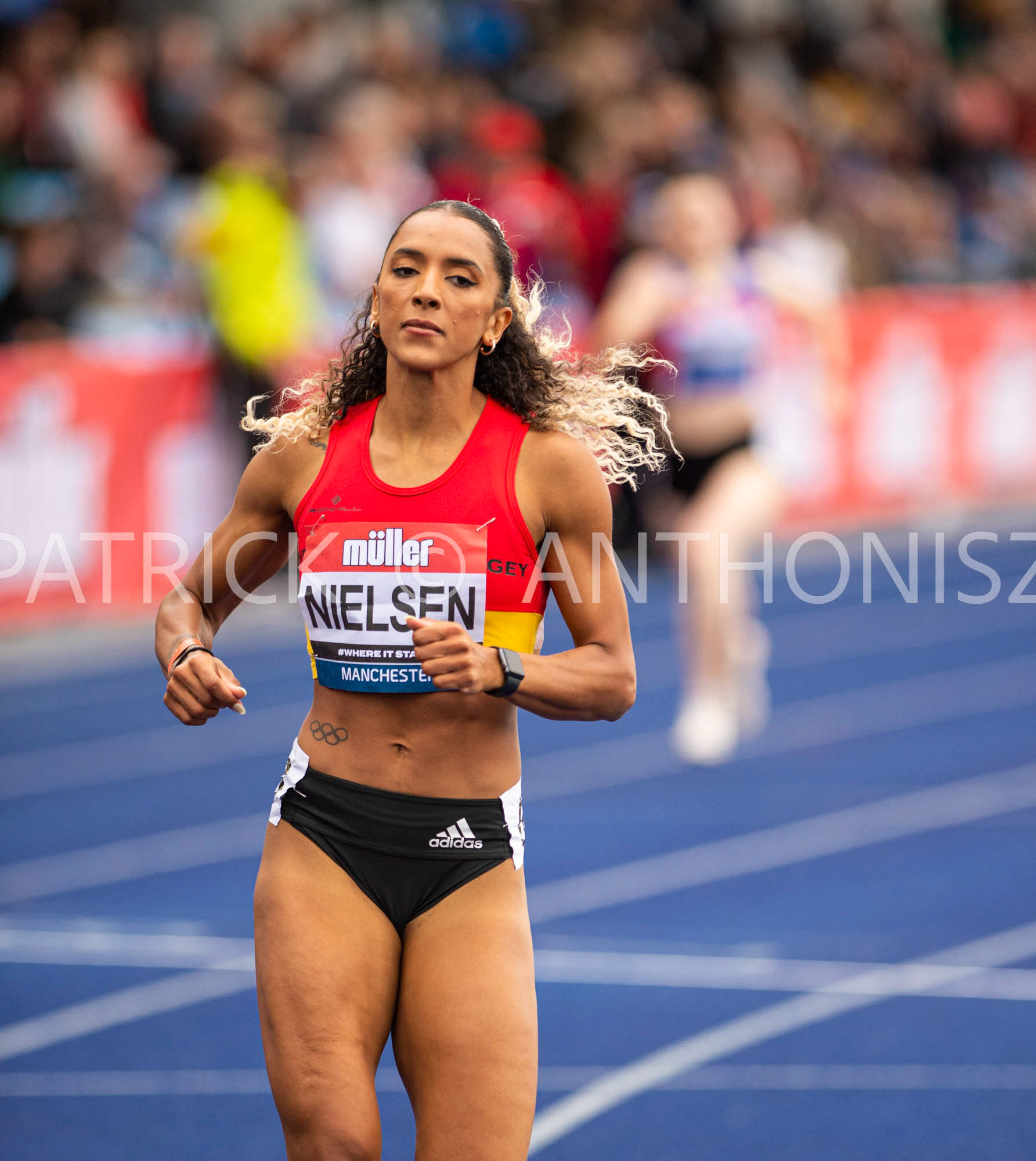 24-6-2022: LEVIAL NIELSEN during the 400 M Heat 2 at the  Muller UK Athletics Championships MANCHESTER REGIONAL ARENA – MANCHESTER