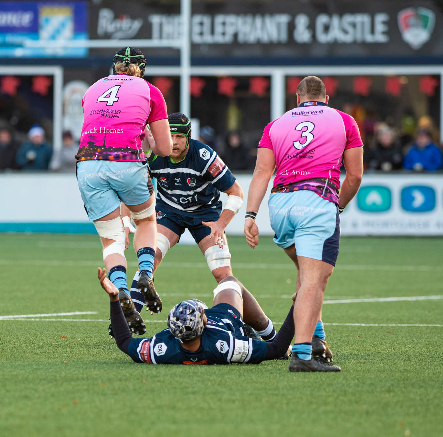BUTTS PARK ARENA Coventry ,England 4th of December  2021 :  Greene King IPA Championship  match between Coventry Rugby Vs  Bedford Blues Rugby at Butts Park Arena Coventry UK .Final score: Coventry Rugby   :   Bedford Blues Rugby .