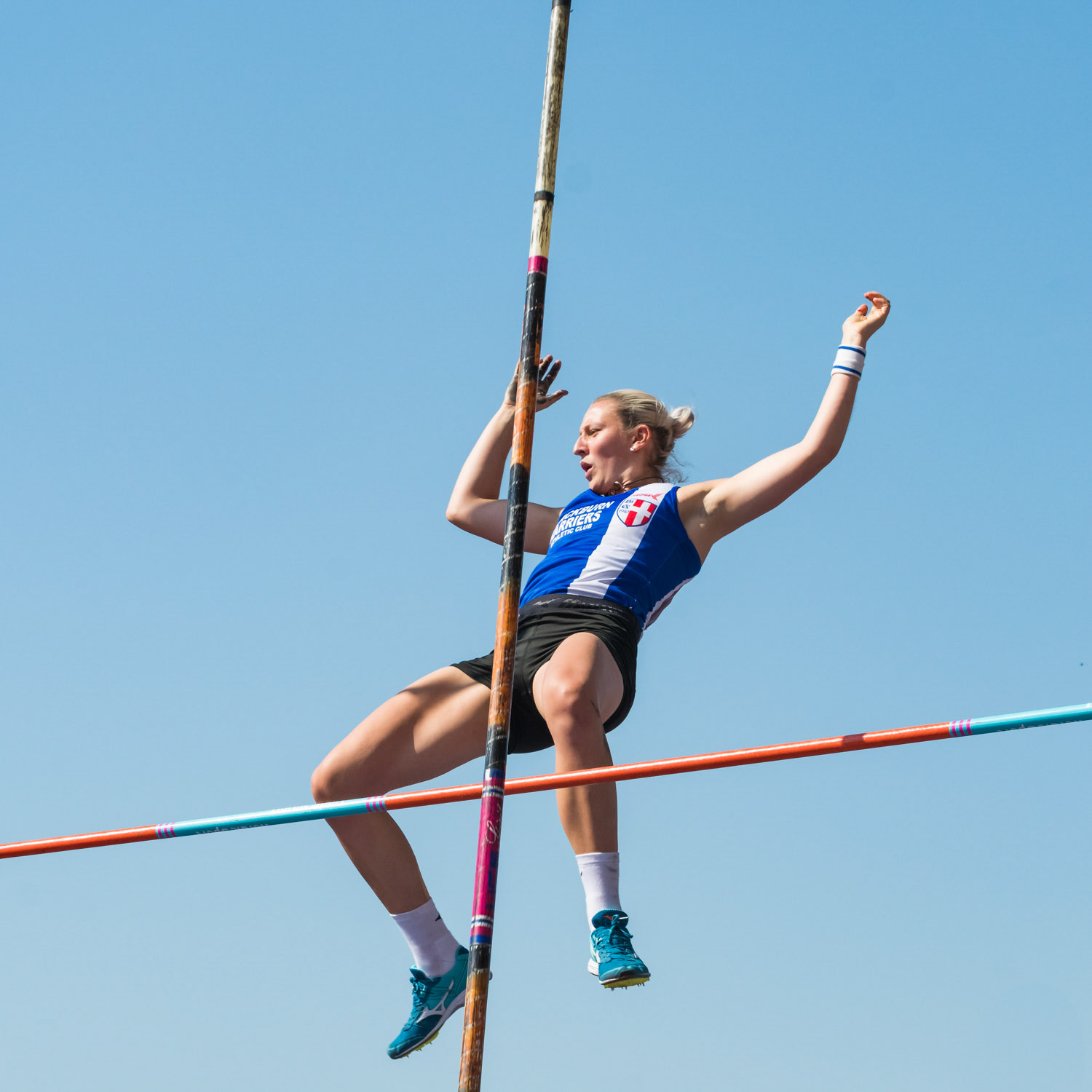 Birmingham, UK. 25th August, 2019.Holly. BRADSHAW  of BLACKBURN    in action during  the  womens  Pole Vault at  the Muller British Athletics Championships  Alexander Stadium, birmingham, England