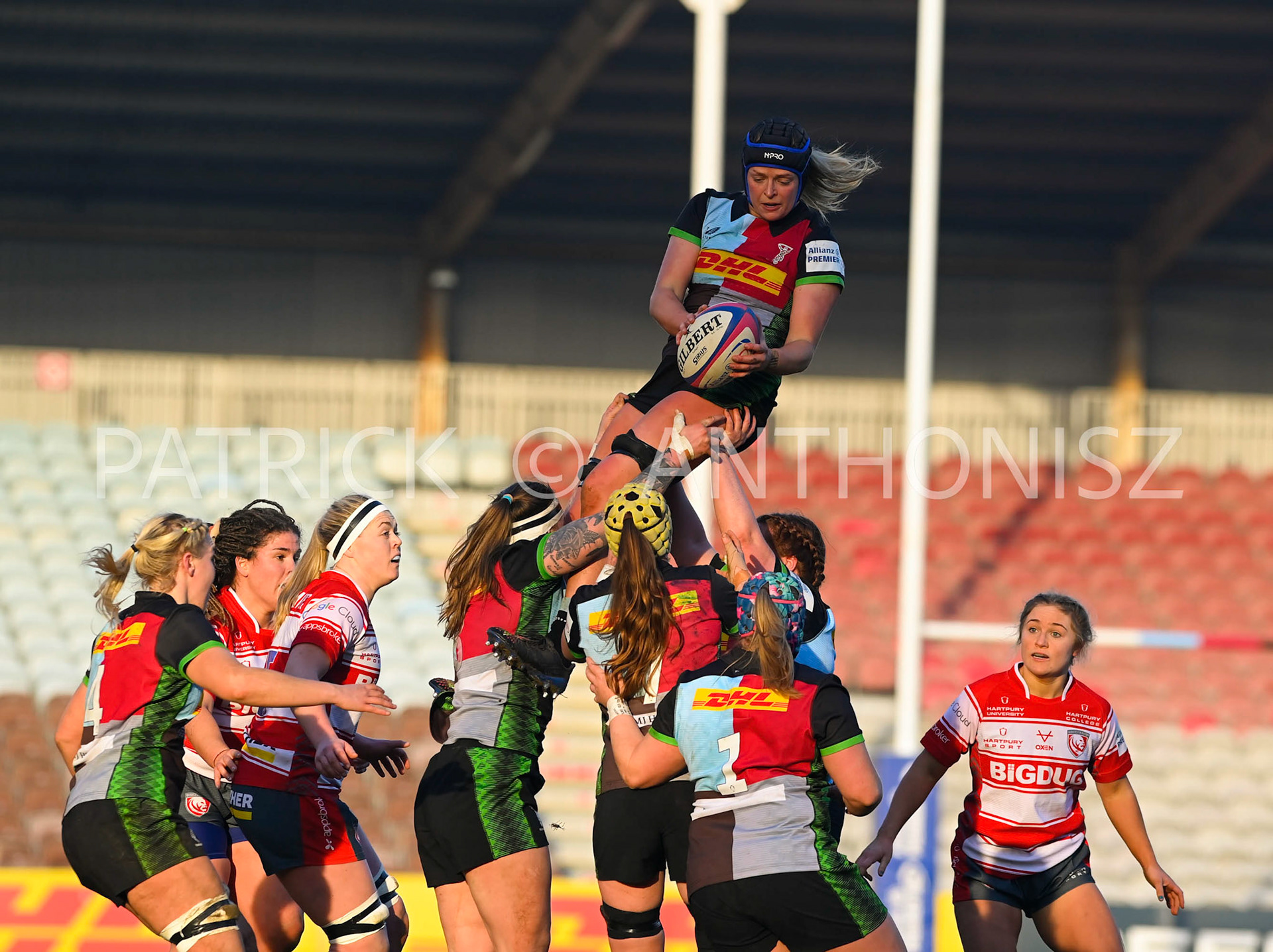 Twickenham Stoop, ENGLAND : Sarah Bonar  of Harlequins during the Women's Allianz Premiership 15's match between Harlequins Vs Gloucester -  Hartpury  , Twickenham Stoop Stadium England 22-1-2023