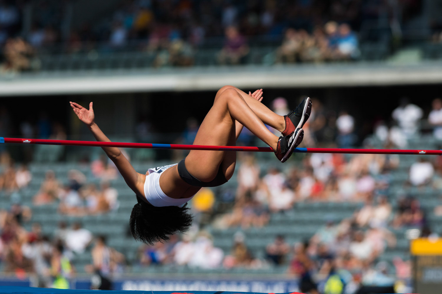 Birmingham, UK. 25th August, 2019. Laura ZIALOR  of MARSHALL Milton Keynes A C  in  action during  the  women’s  High Jump at the Muller British Athletics Championships  Alexander Stadium, Birmingham, England