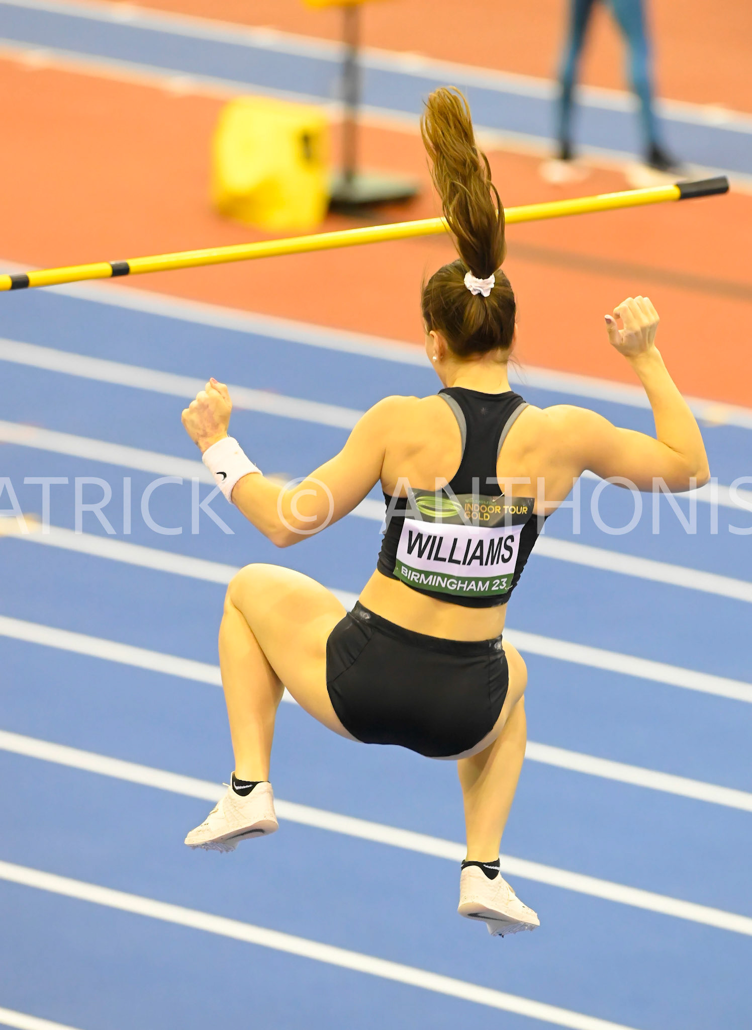 Birmingham, UK, 25 February 2023: WILLIAMS Bridget USA competes in the  Women's Pole Vault 4.51m in Birmingham World Indoor Gold Tour Final  Utilita Arena, Birmingham on the 25 February , England