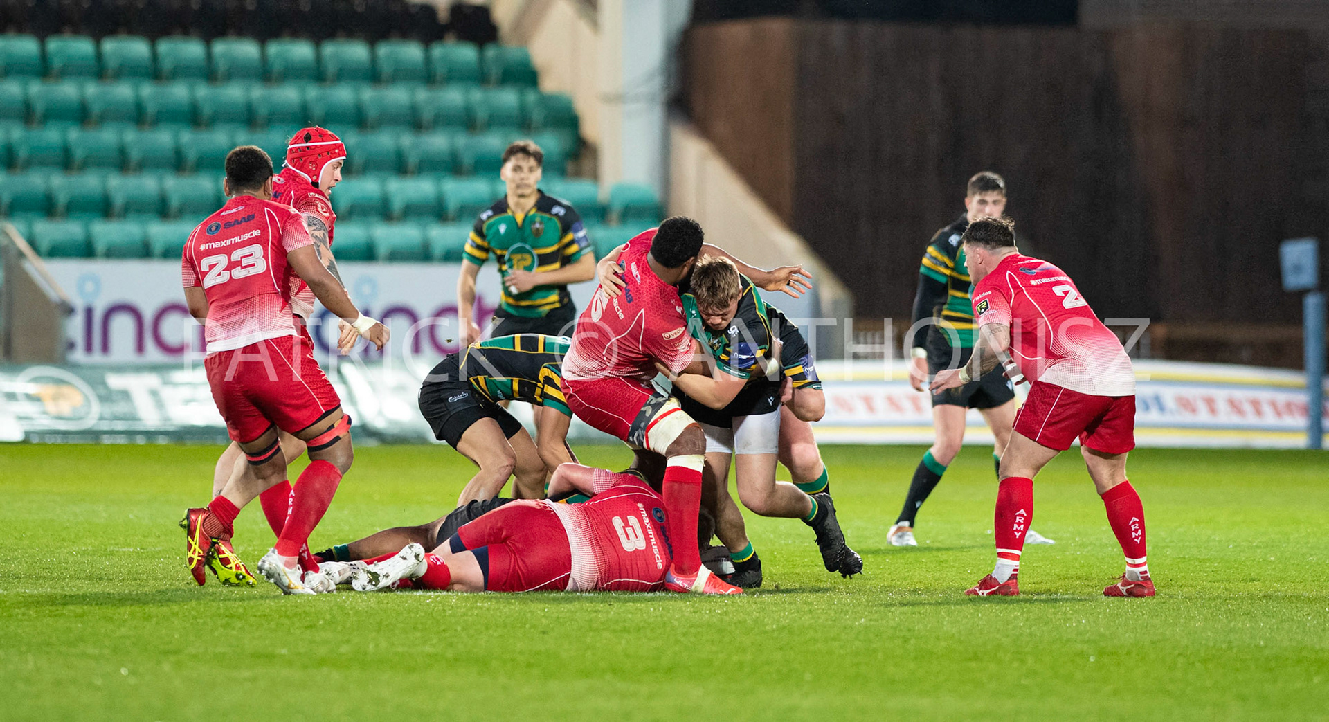 Northampton Saints Vs The British Army Northampton -13-April-2022.  Northampton Saints Vs The British Army at cinch Stadium Franklin's Gardens .