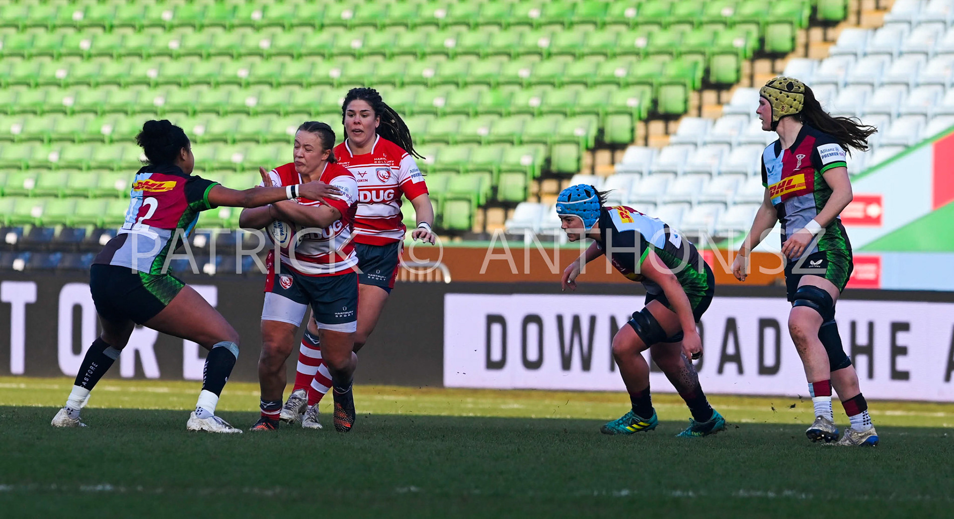 Twickenham Stoop, ENGLAND :  LLEUCA GEORGE of  Gloucester during the Women's Allianz Premiership 15's match between Harlequins Vs Gloucester -  Hartpury  , Twickenham Stoop Stadium England 22-1-2023
