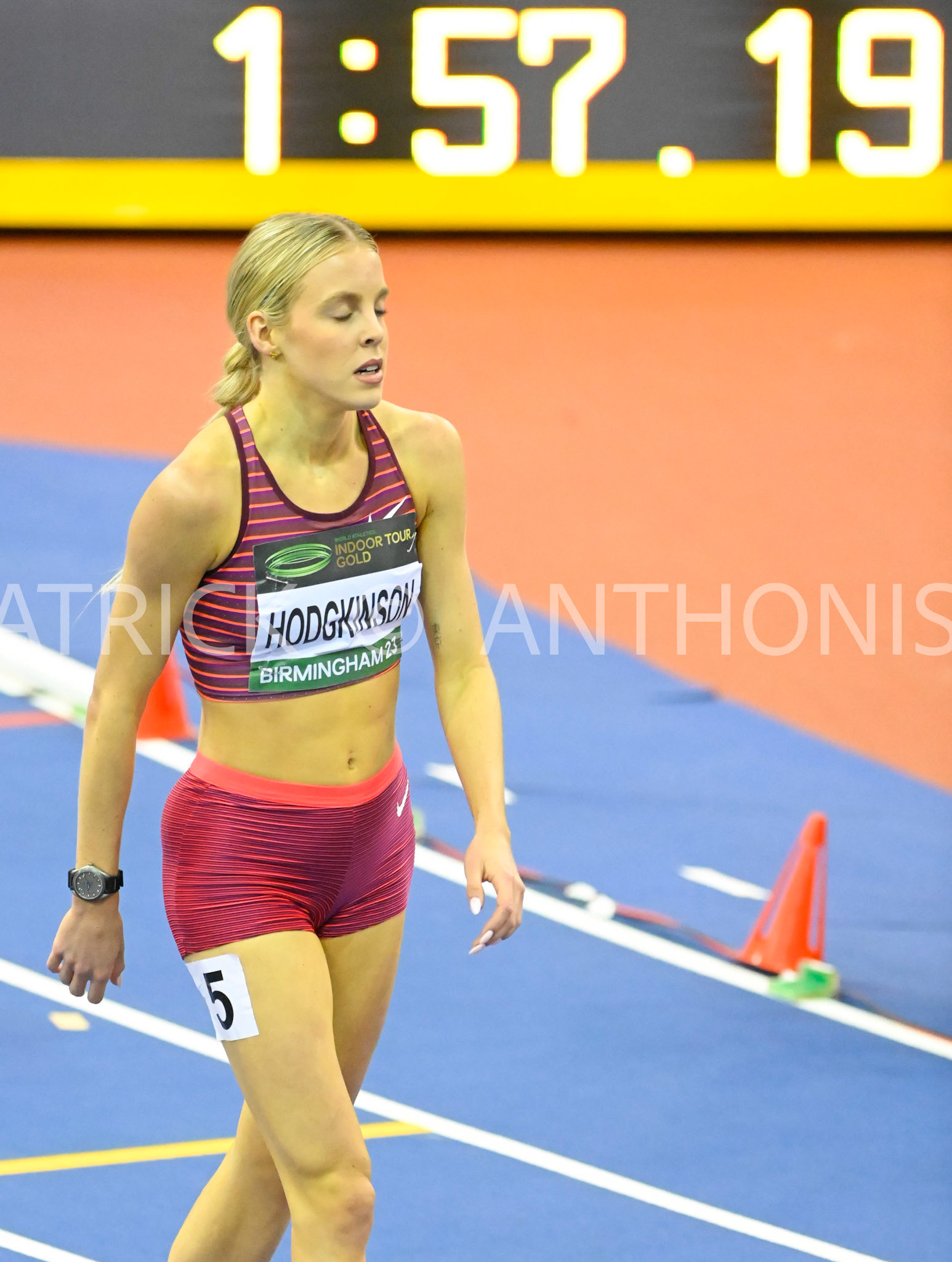 Birmingham, UK, 25 February 2023: HODGKINSON Keely wins  the  GBR Women's 800 m with a time of 1:57.18 at the Birmingham World Indoor Gold Tour Final  Utilita Arena, Birmingham on the 25 February , England
