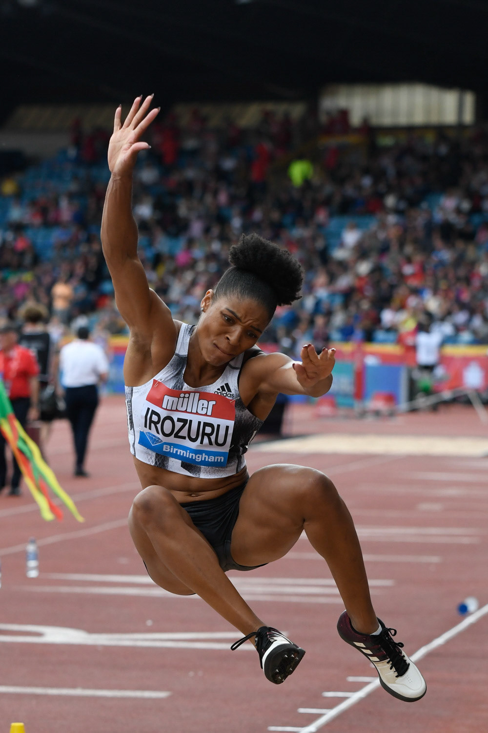 Birmingham. UK.. 18 August 2019. Abigail Irozuru (GBR) in  action in the womens long jump at the   Muller Grand Prix. IAAF Diamond League athletics. Alexander stadium. Birmingham