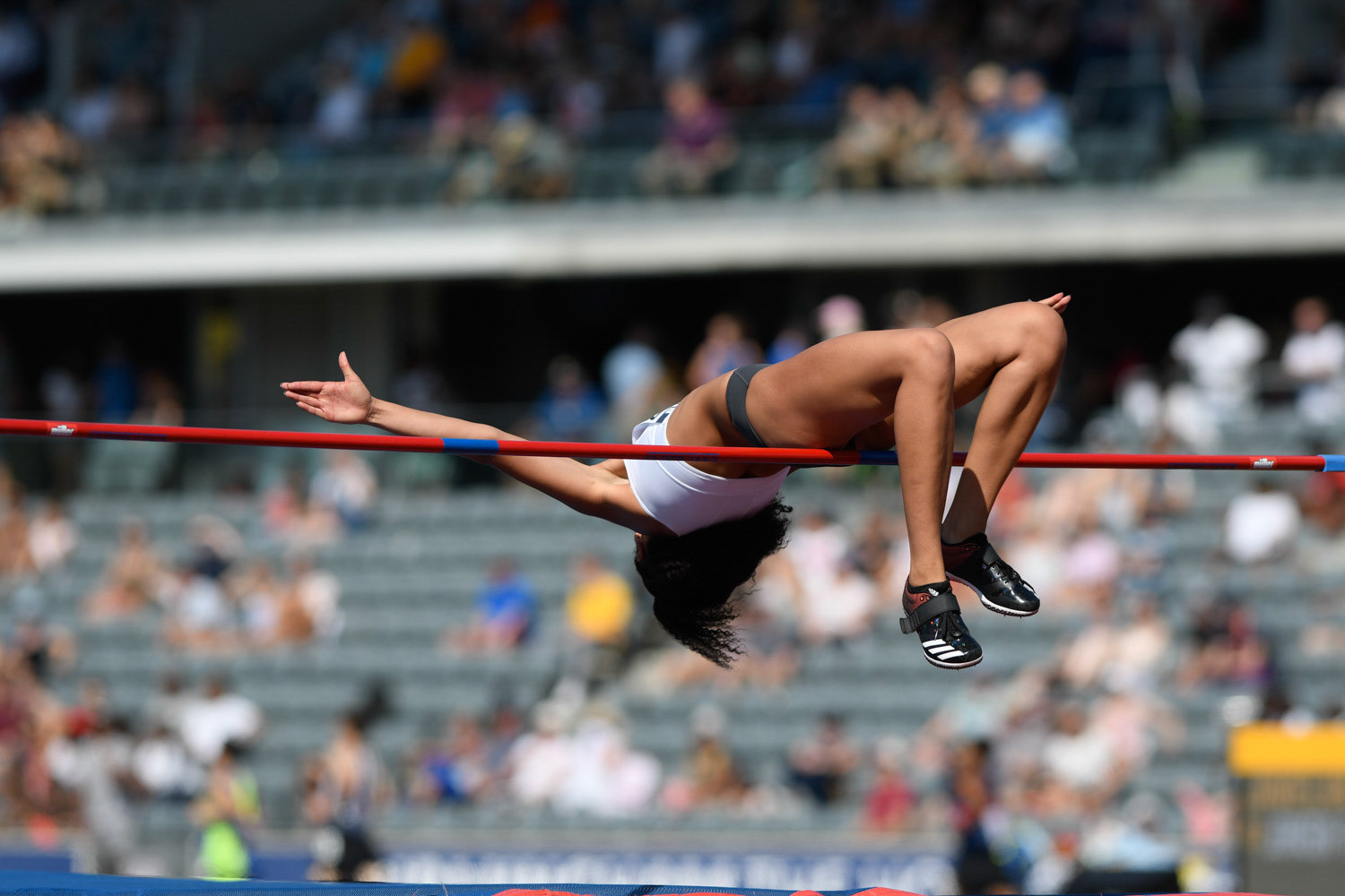 Birmingham, UK. 25th August, 2019. Laura ZIALOR  of MARSHALL Milton Keynes A C  in  action during  the  women’s  High Jump at the Muller British Athletics Championships  Alexander Stadium, Birmingham, England